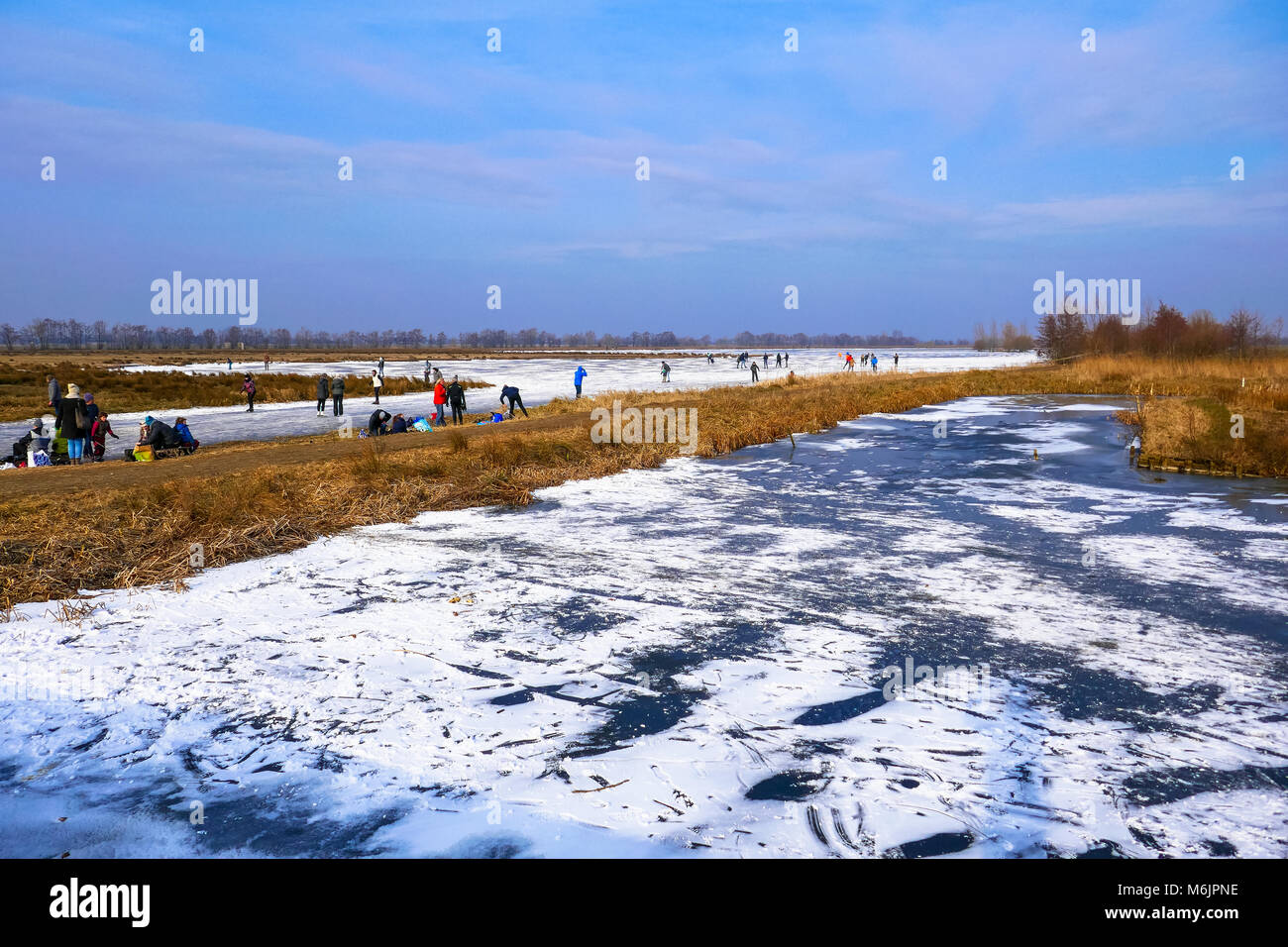 Skate Spaß an Willeskop See in Zuid Holland, Holland Stockfoto