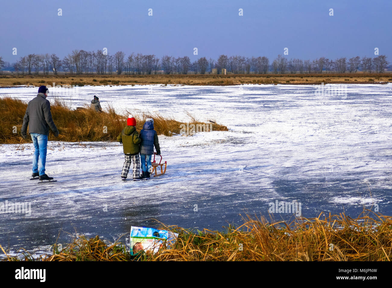 Skate Spaß an Willeskop See in Zuid Holland, Holland Stockfoto