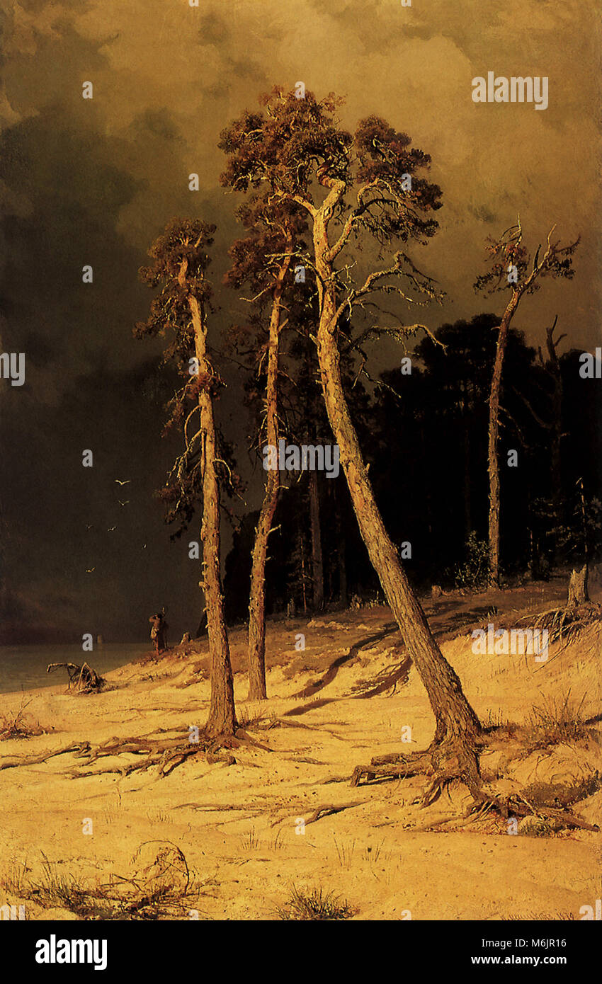 Sandstrand, Shishkin, Ivan, 1879. Stockfoto