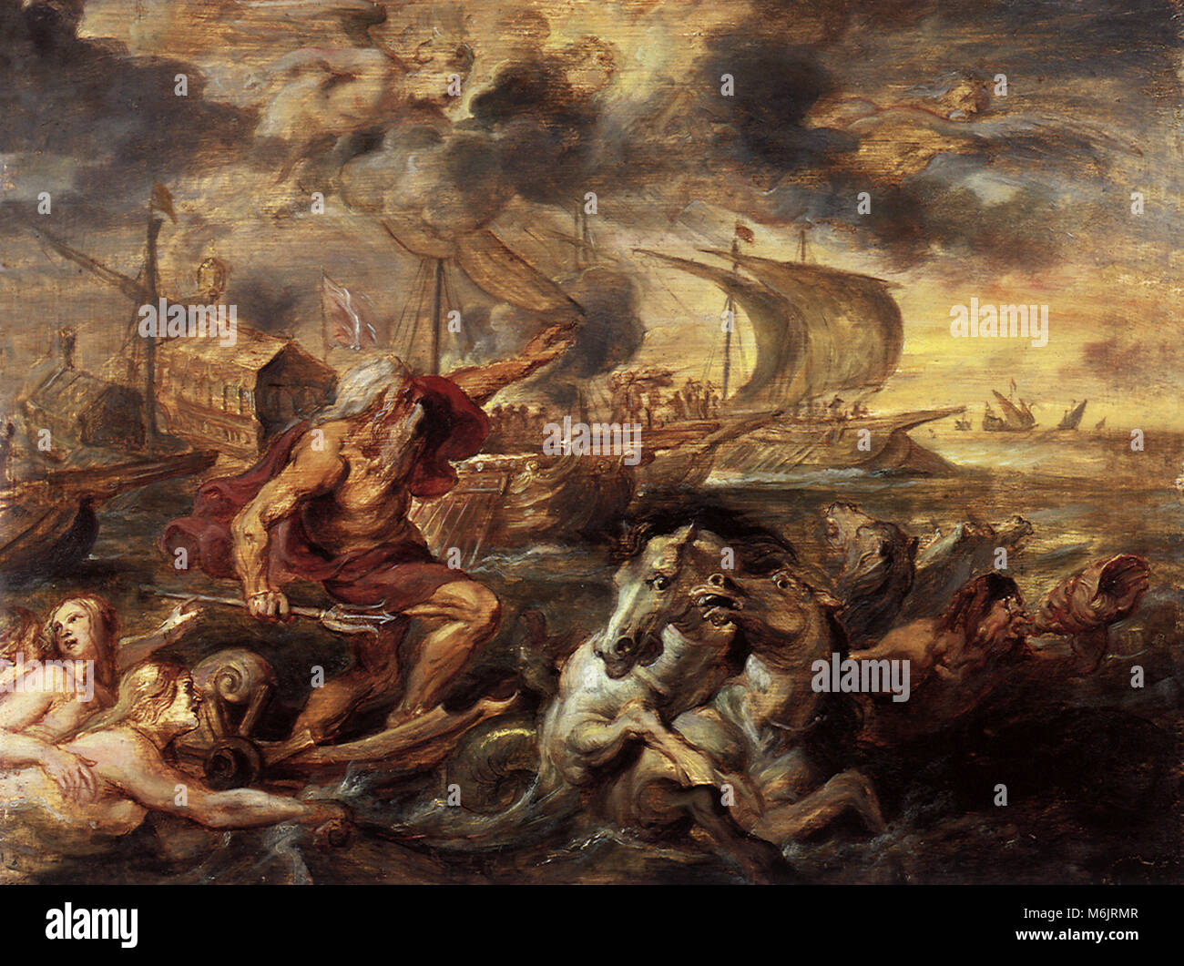 Finanzverwaltung Ego: Neptun Beruhigung der Tempest, Rubens, Peter Paul, 1635. Stockfoto