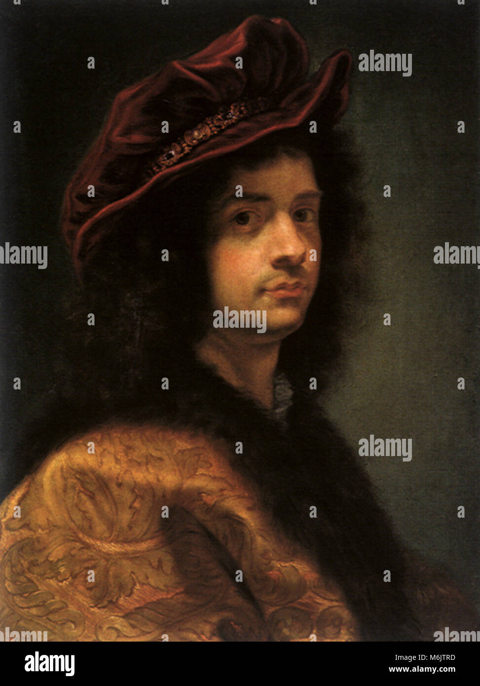Selbstportrait von Baciccio, Baciccia, Giovanni Battista Ga, 1668. Stockfoto