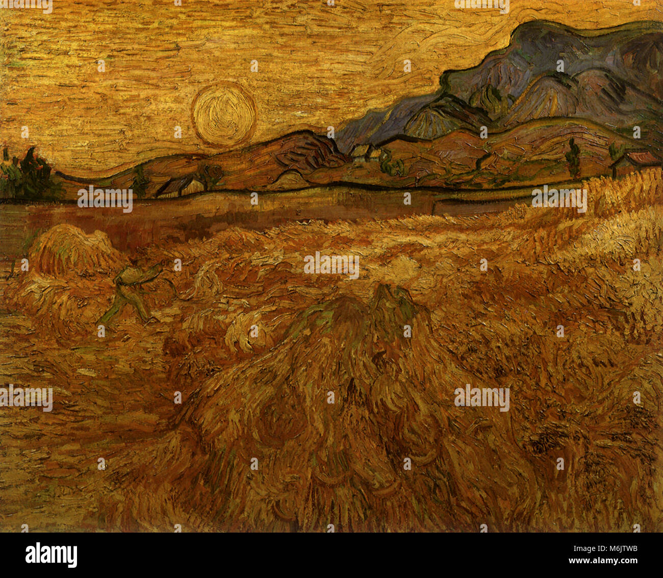 Geschlossenes Feld mit Reaper, Van Gogh, Vincent Willem, 1889. Stockfoto