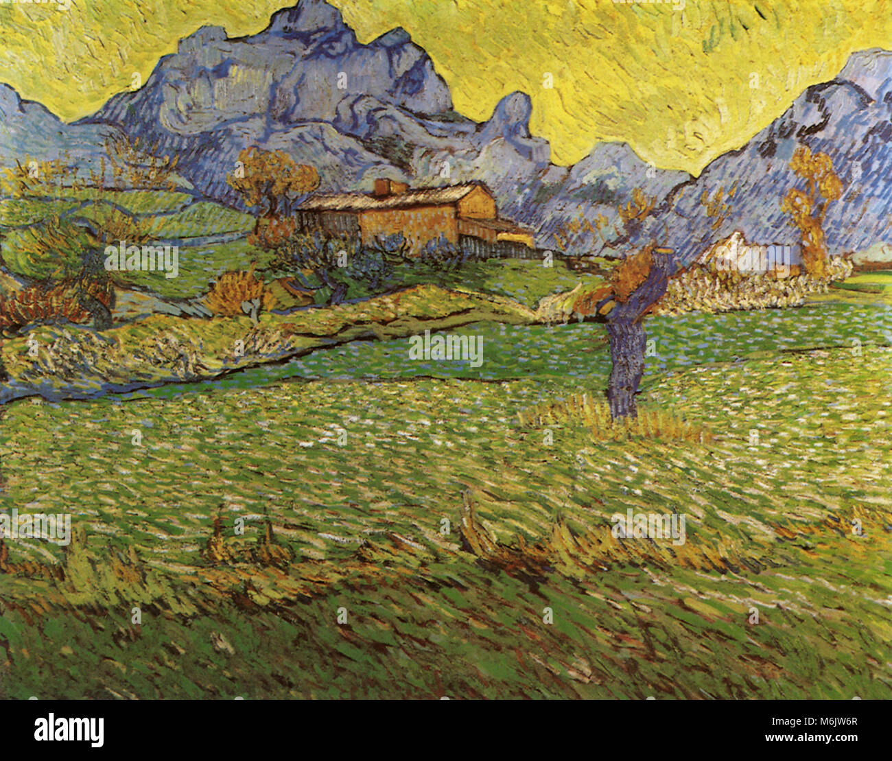 Eine Wiese in den Bergen: Le Mas de Saint-Paul, Van Gogh, Vincent Willem, 1889. Stockfoto