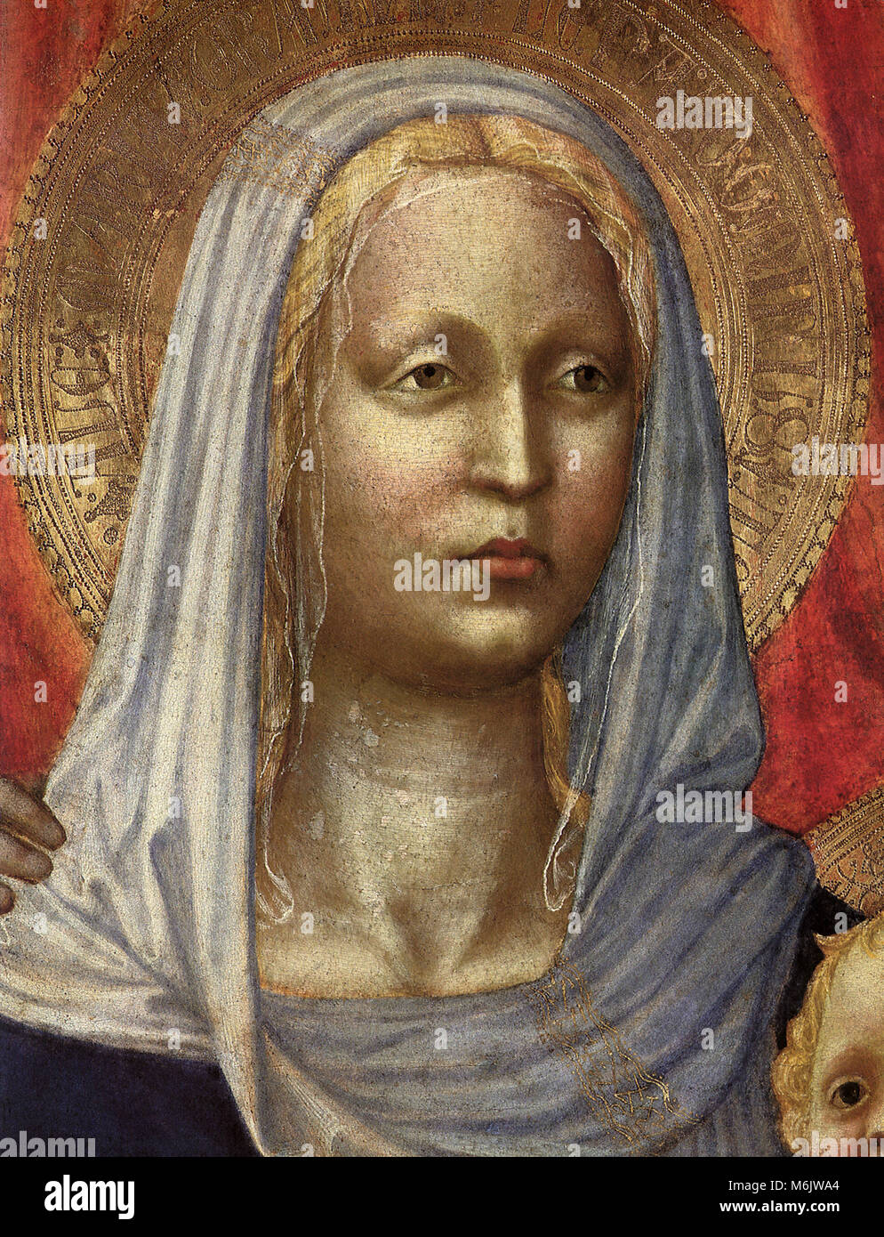 Madonna mit Kind und Heiligen Anna (Detail), Panicale, Masaccio und Masolin, 1424. Stockfoto