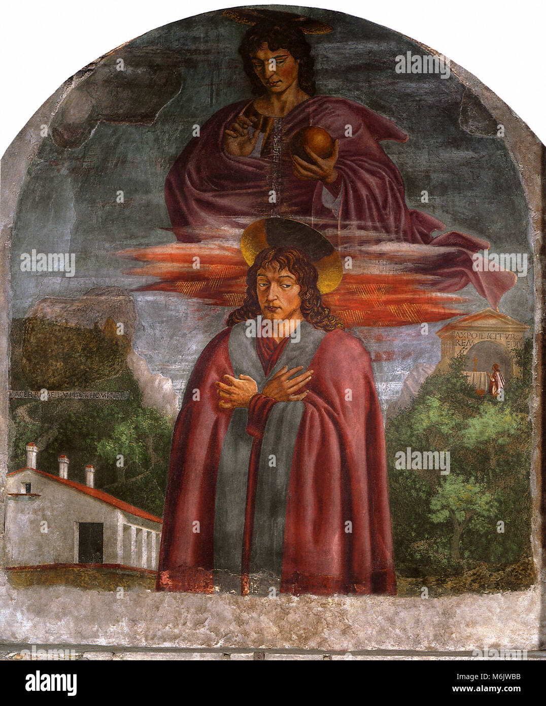 Saint Julian, die Absolution von der Erlöser, Andrea del Castagno,, 1453. Stockfoto