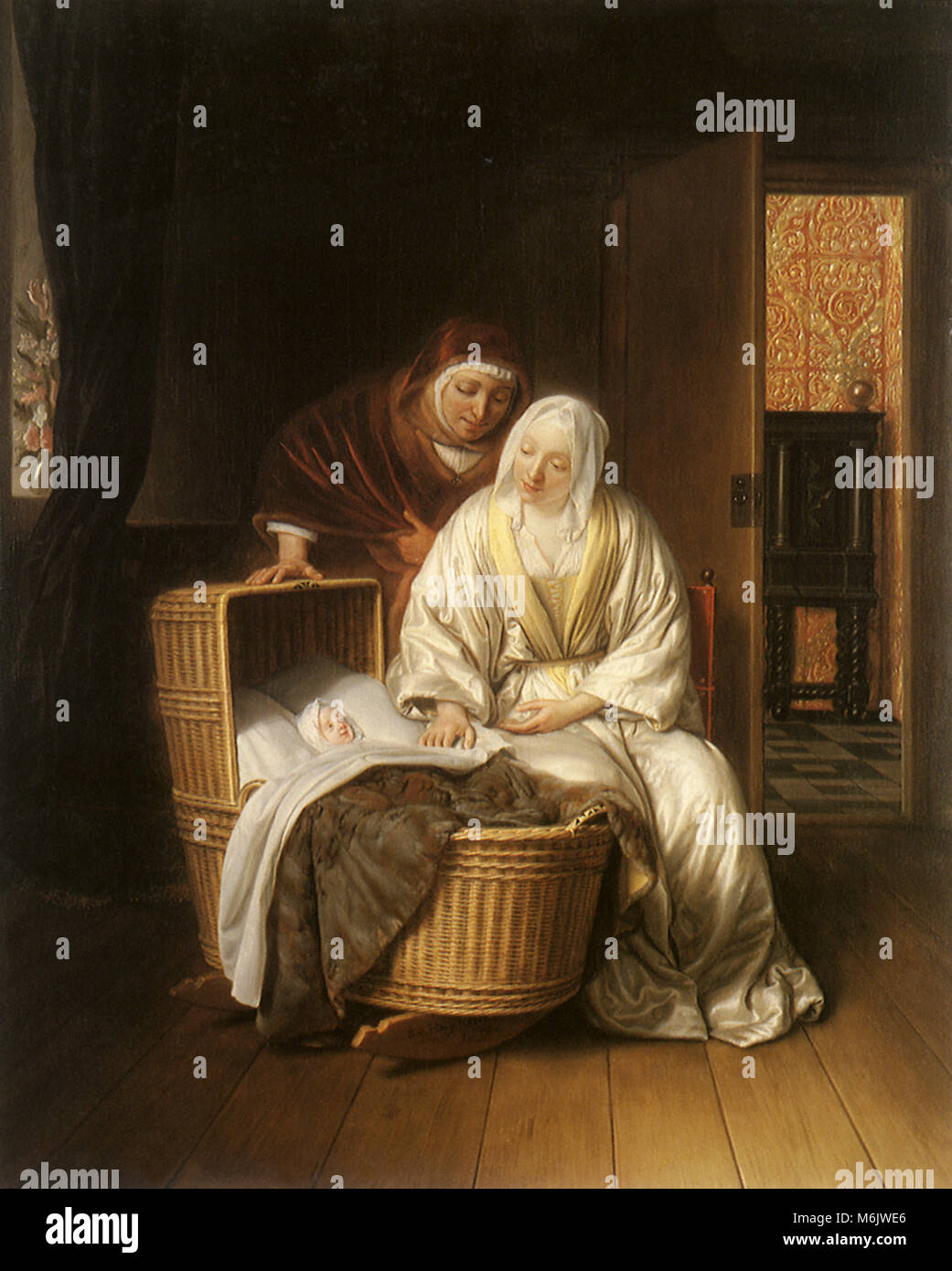 Die erste geboren, Samuel Van Hoogstraten,, 1670. Stockfoto