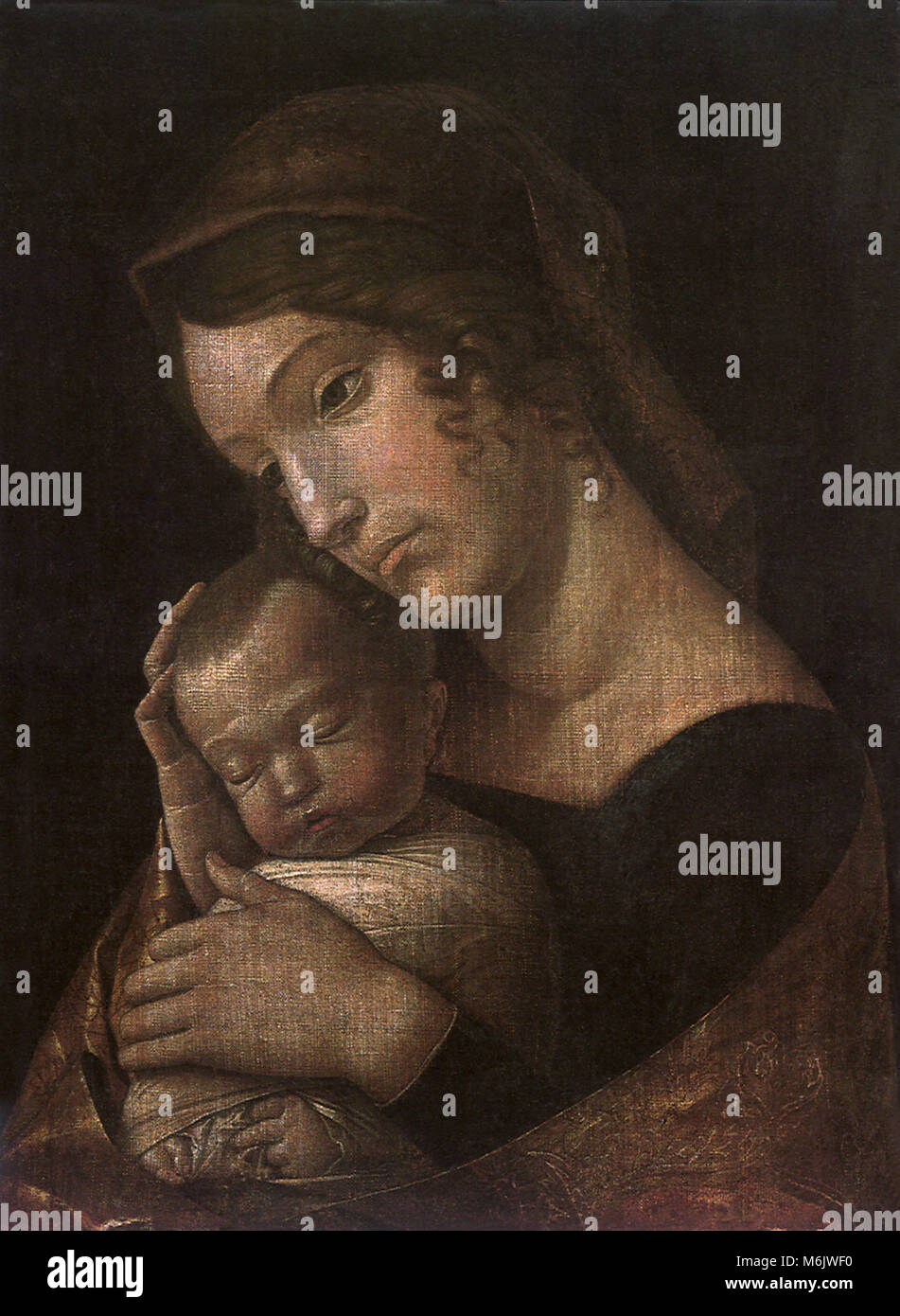 Die Jungfrau und Kind, Mantegna, Andrea, 1480. Stockfoto
