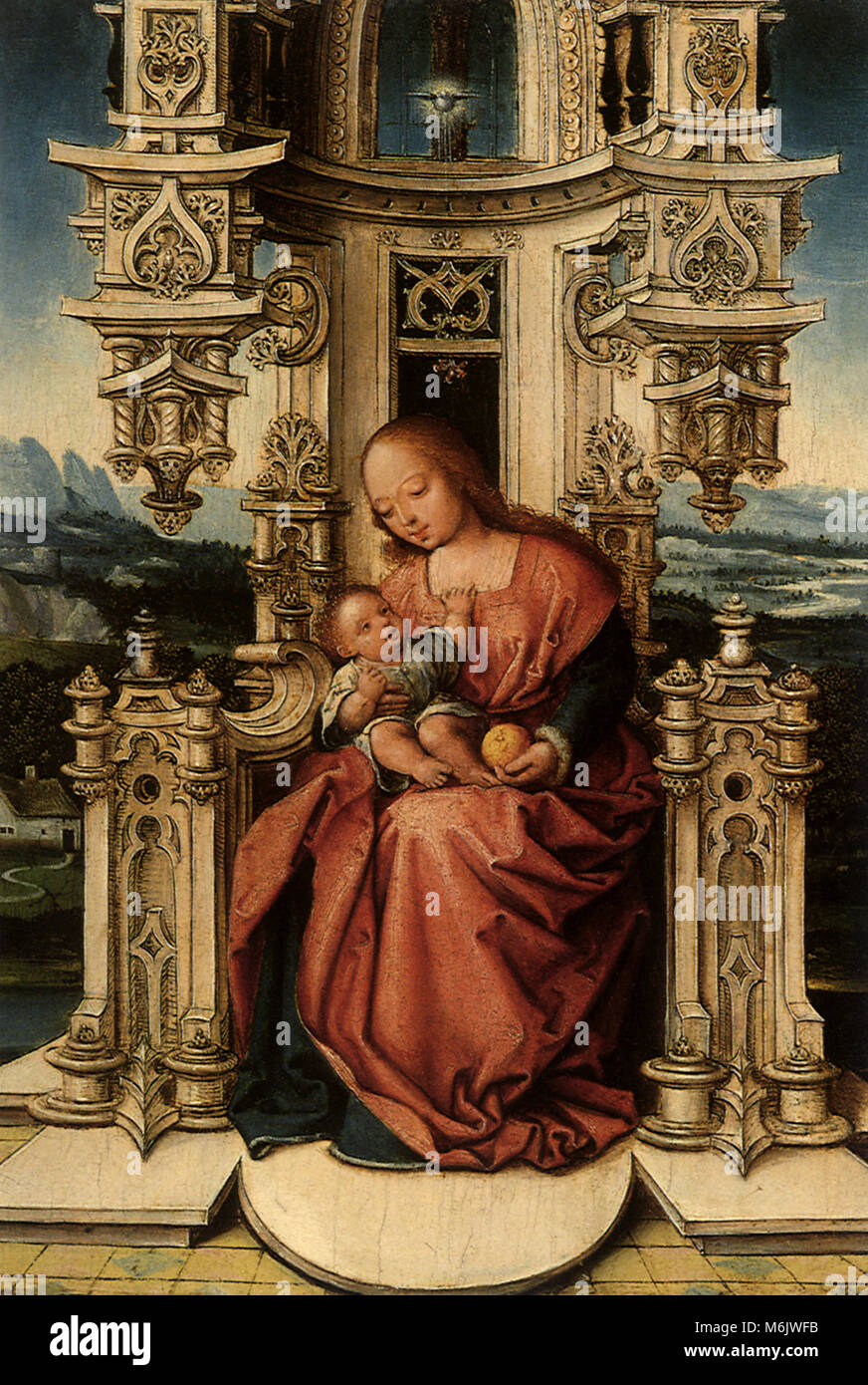 Die Jungfrau und Kind, GOSSAERT, Jan, 1510. Stockfoto