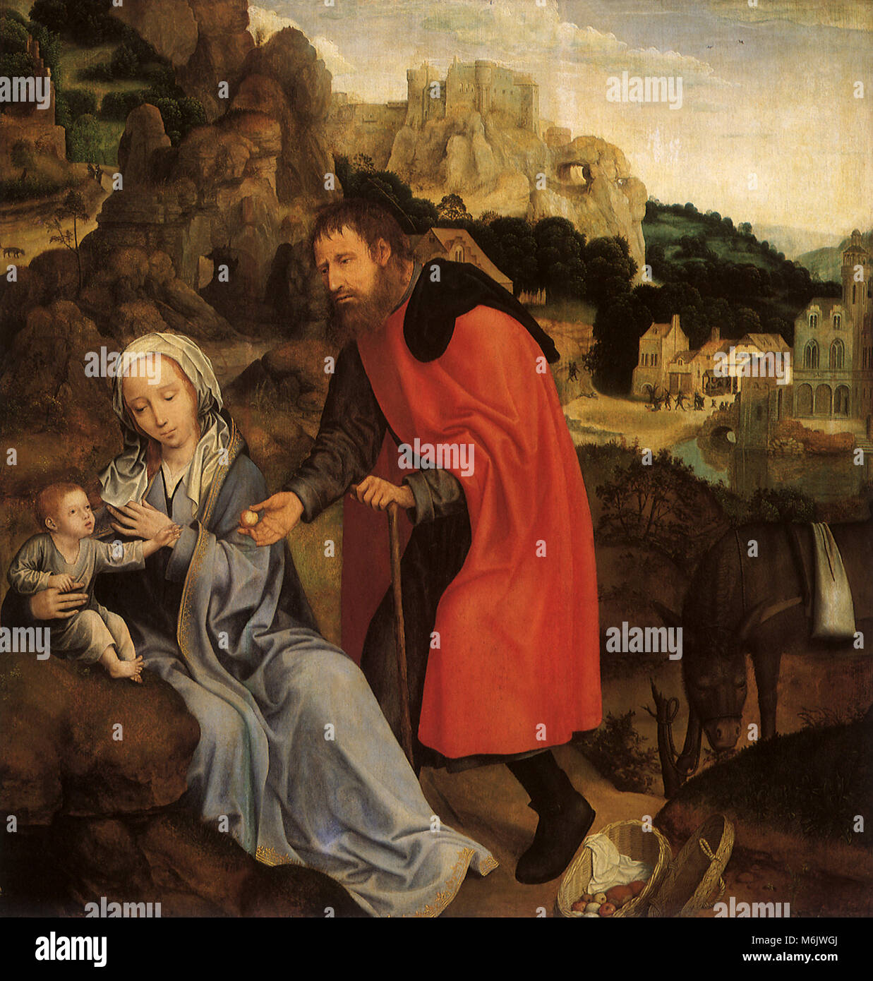 Die Ruhe auf der Flucht nach Ägypten, MASSYS, Quentin, 1520. Stockfoto