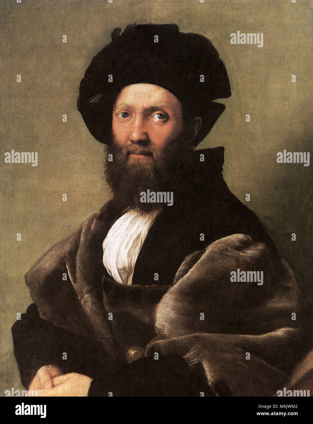 Portrait von Baldassare Castiglione, Raphael, Raffaello S., 1515. Stockfoto