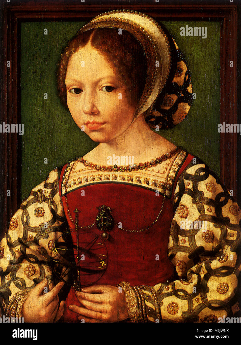 Porträt von Jacqueline von Burgund, GOSSAERT, Jan, 1522. Stockfoto