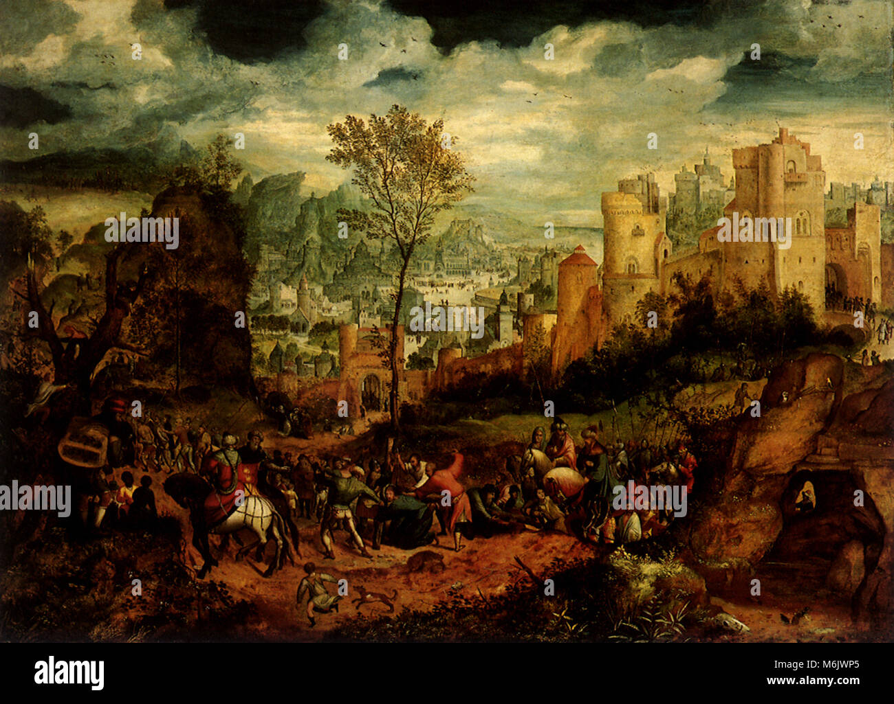 Weg nach Golgatha, Herri met de Bles, 1535. Stockfoto
