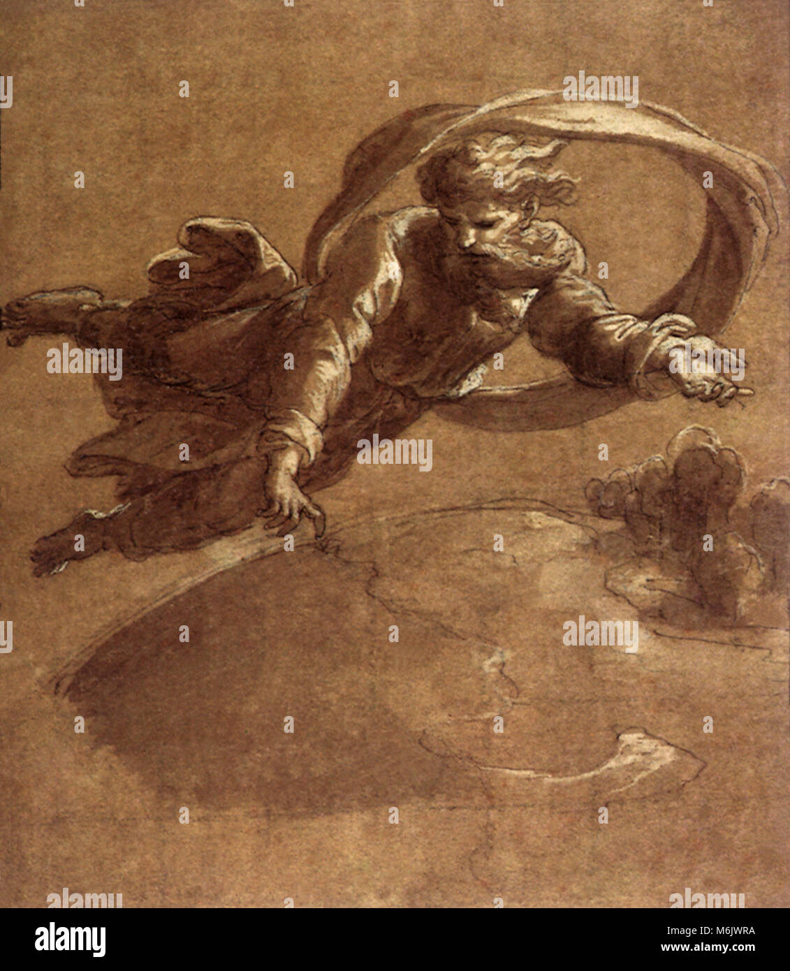 Dieu separant la terre des Eaux, Raphael, Raffaello S., 1517. Stockfoto