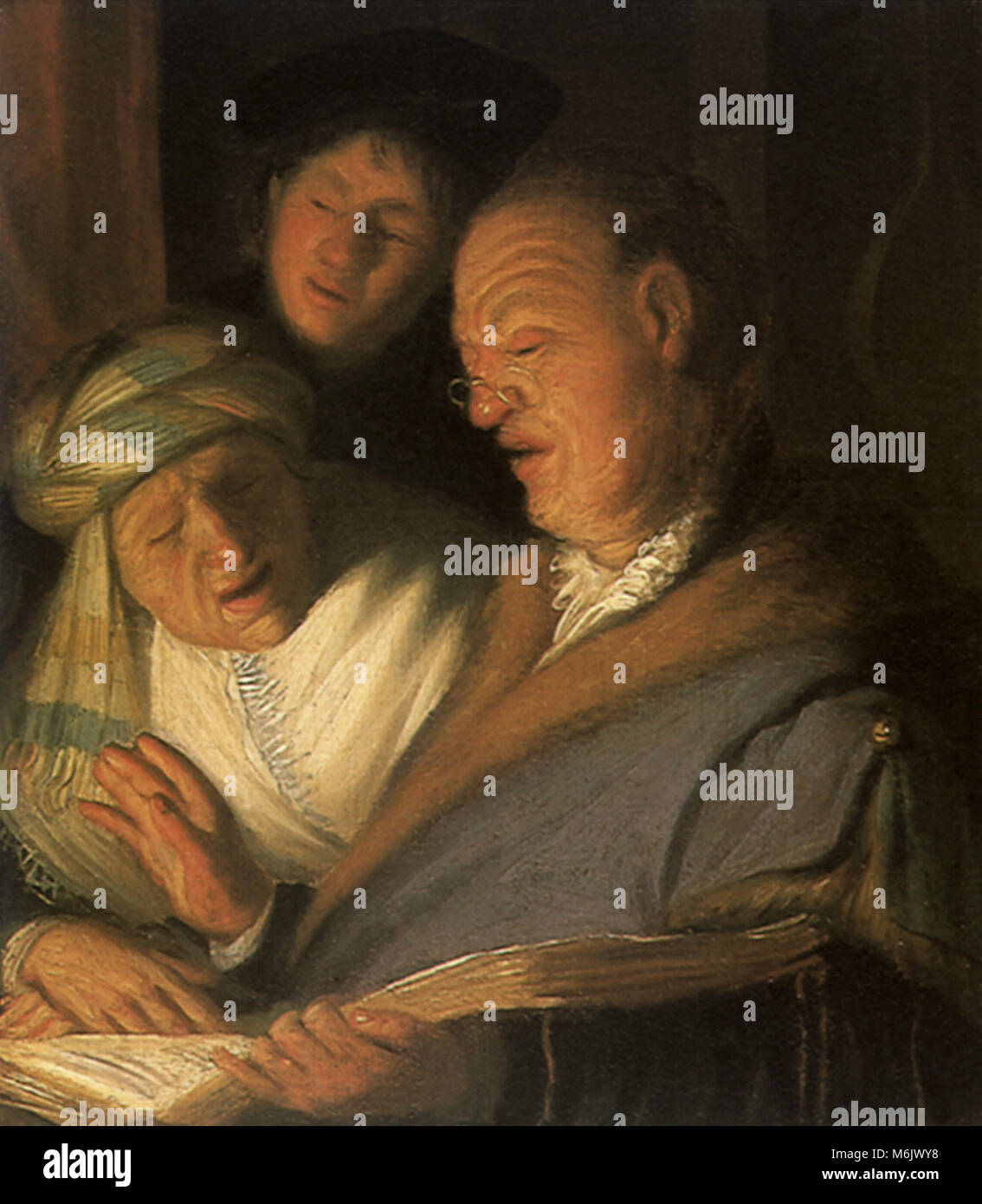 Die drei Sänger, frühe Leyden Anhänger von Rembr, 1628. Stockfoto