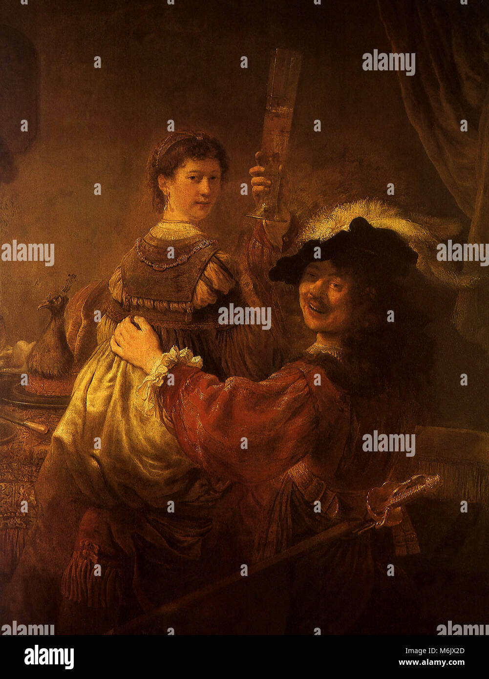 Rembrandt und Saskia in der Szene des verlorenen Sohnes, Rembrandt, Harmensz van Rijn, 1636. Stockfoto