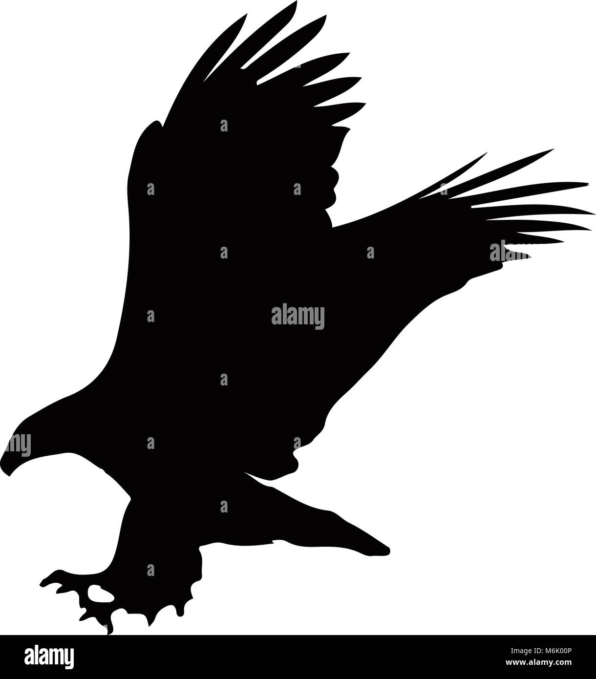 Schwarze Silhouette der Adler auf weißem Hintergrund. Vector Illustration, Clip Art, Symbol, Zeichen, Symbol der Adler für Design. Stock Vektor