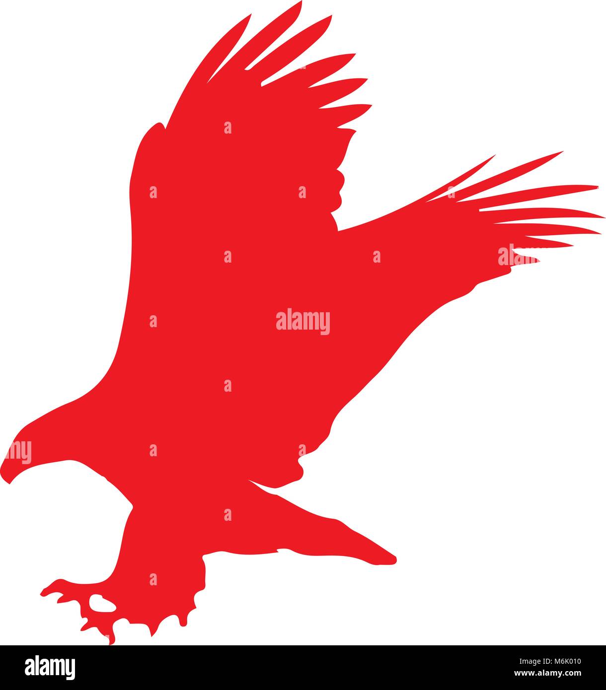 Red Silhouette der Adler auf weißem Hintergrund. Vector Illustration, Clip Art, Symbol, Zeichen, Symbol der Adler für Design. Stock Vektor