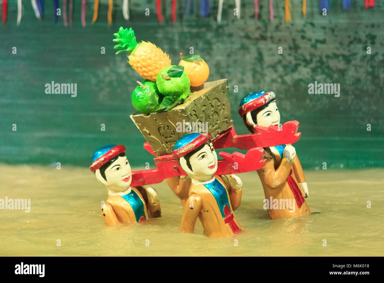 Traditionelle vietnamesische Marionetten im Golden Dragon Water Puppet Theatre in Ho Chi Minh City, Vietnam Stockfoto