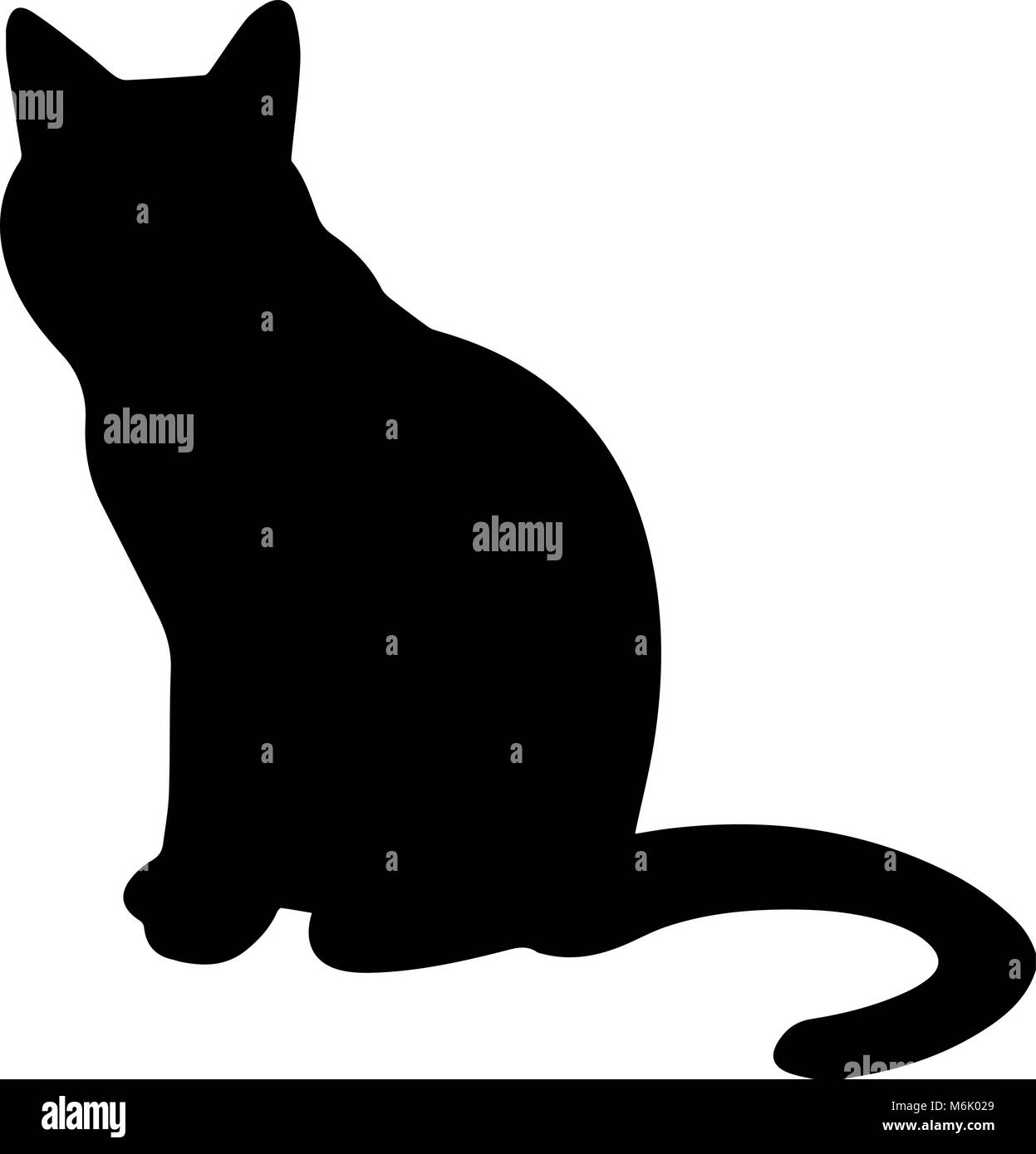 Silhouette Von Sitzen Schwarze Katze Auf Weissem Hintergrund Vector Illustration Symbol Clip Art Stock Vektorgrafik Alamy