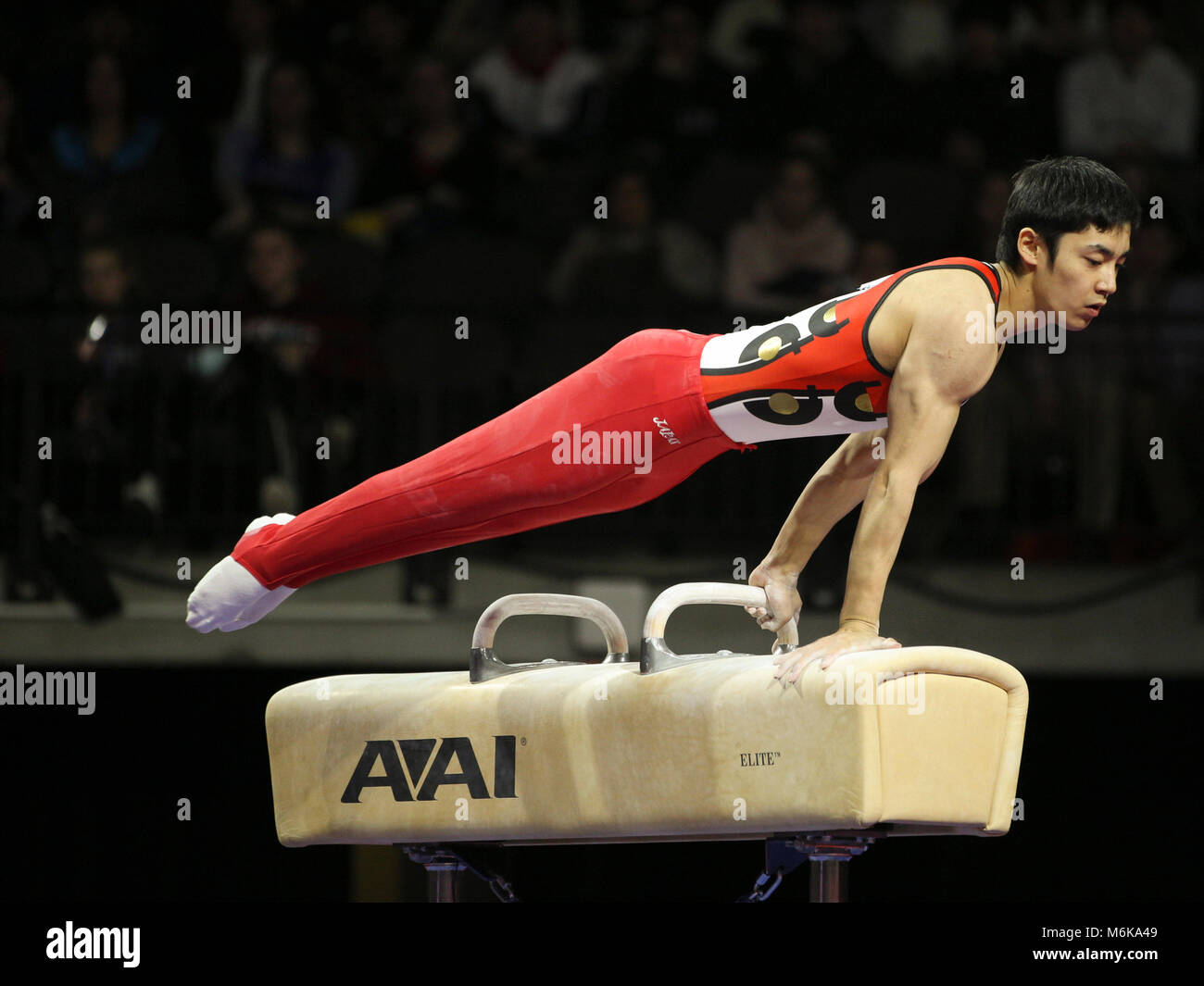 März 3, 2018: Gymnast Kenzo Shirai (JPN) während der 2018 American Cup Gymnastik Meisterschaften, in Hoffman Estates, IL statt. Melissa J. Perenson/CSM Stockfoto