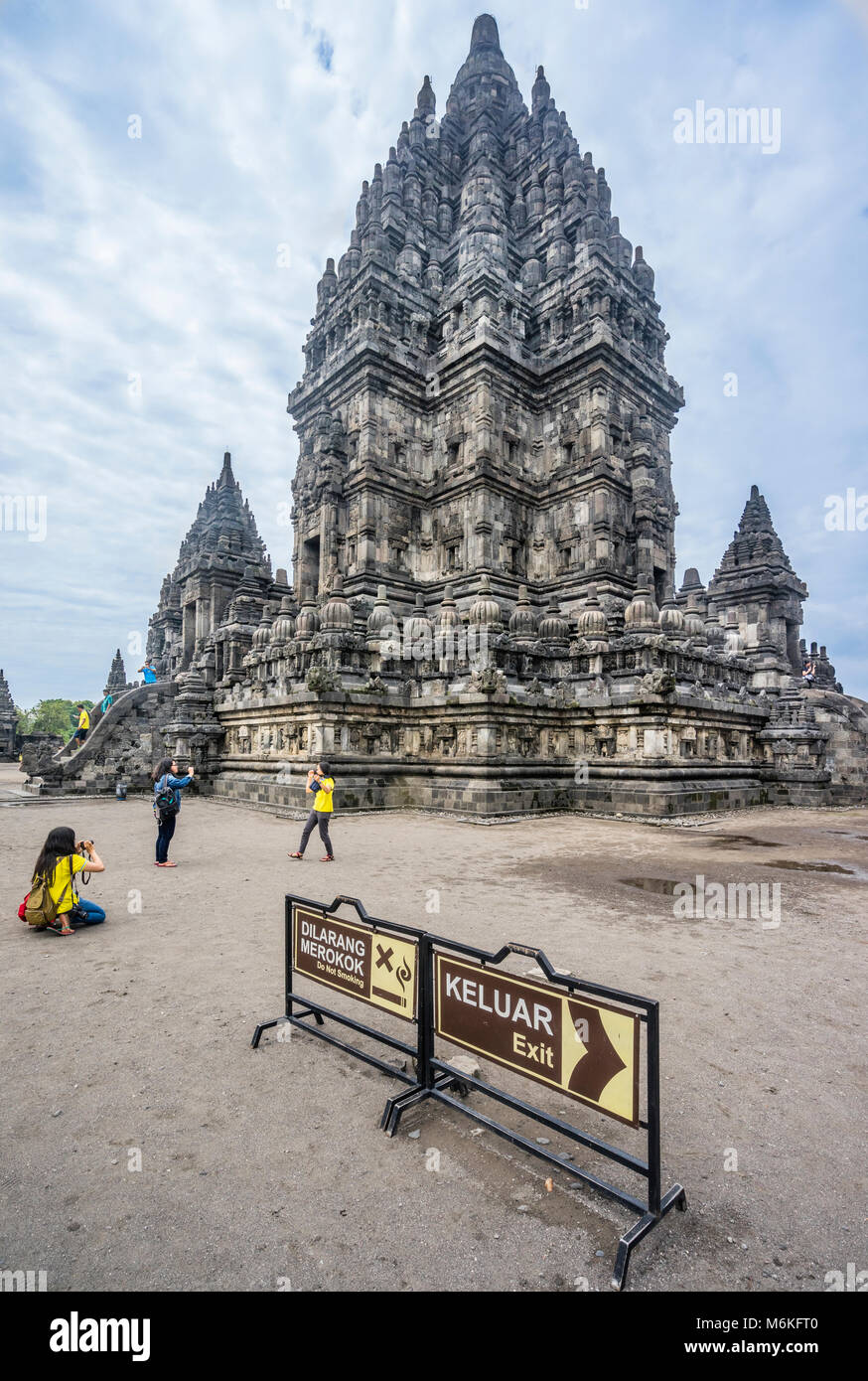 Indonesien, Central Java, Ansicht der Shiva Tempel, das höchste und größte Struktur in der Mitte des 9. Jahrhunderts Hindu Tempel Prambanan Komplex Stockfoto