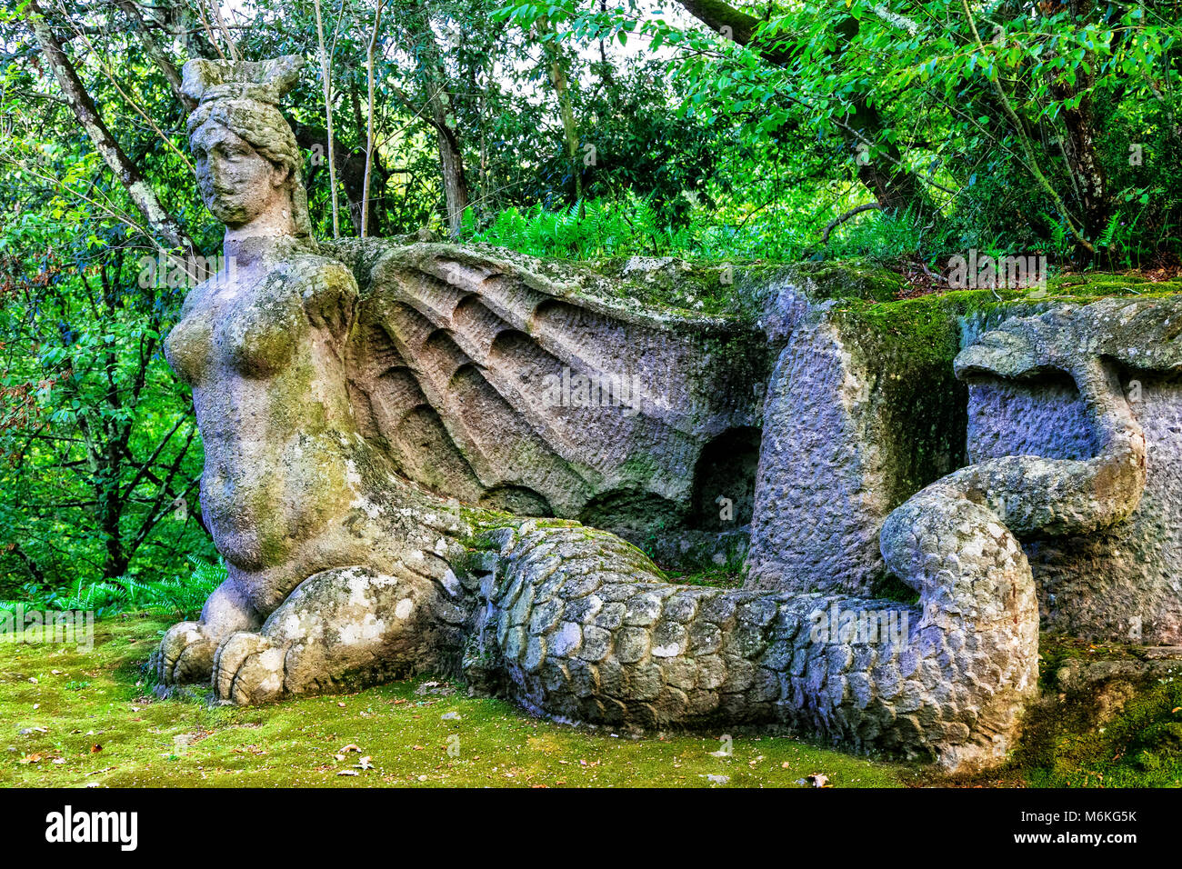 Geheimnisvolle Park der Monster, Bomarzo, Viterbo, Latium, Italien. Stockfoto