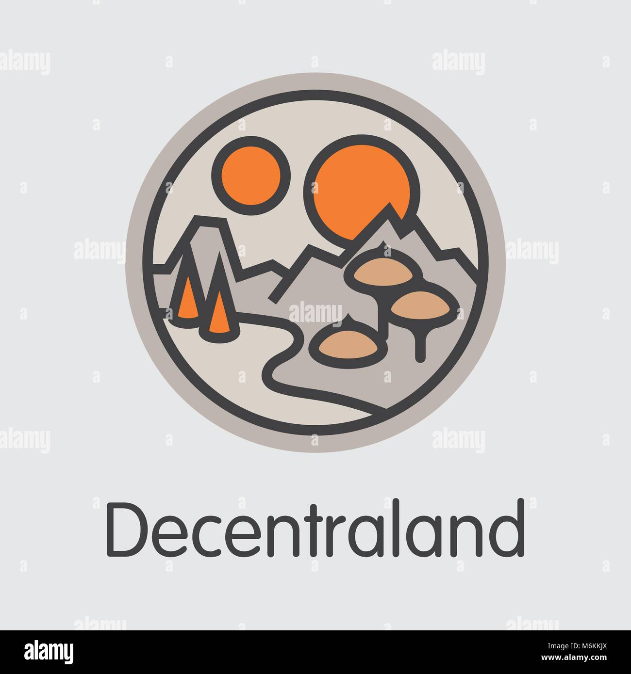 Decentraland Crypto Währung. Vektor MANA Zeichen Symbol. Stock Vektor