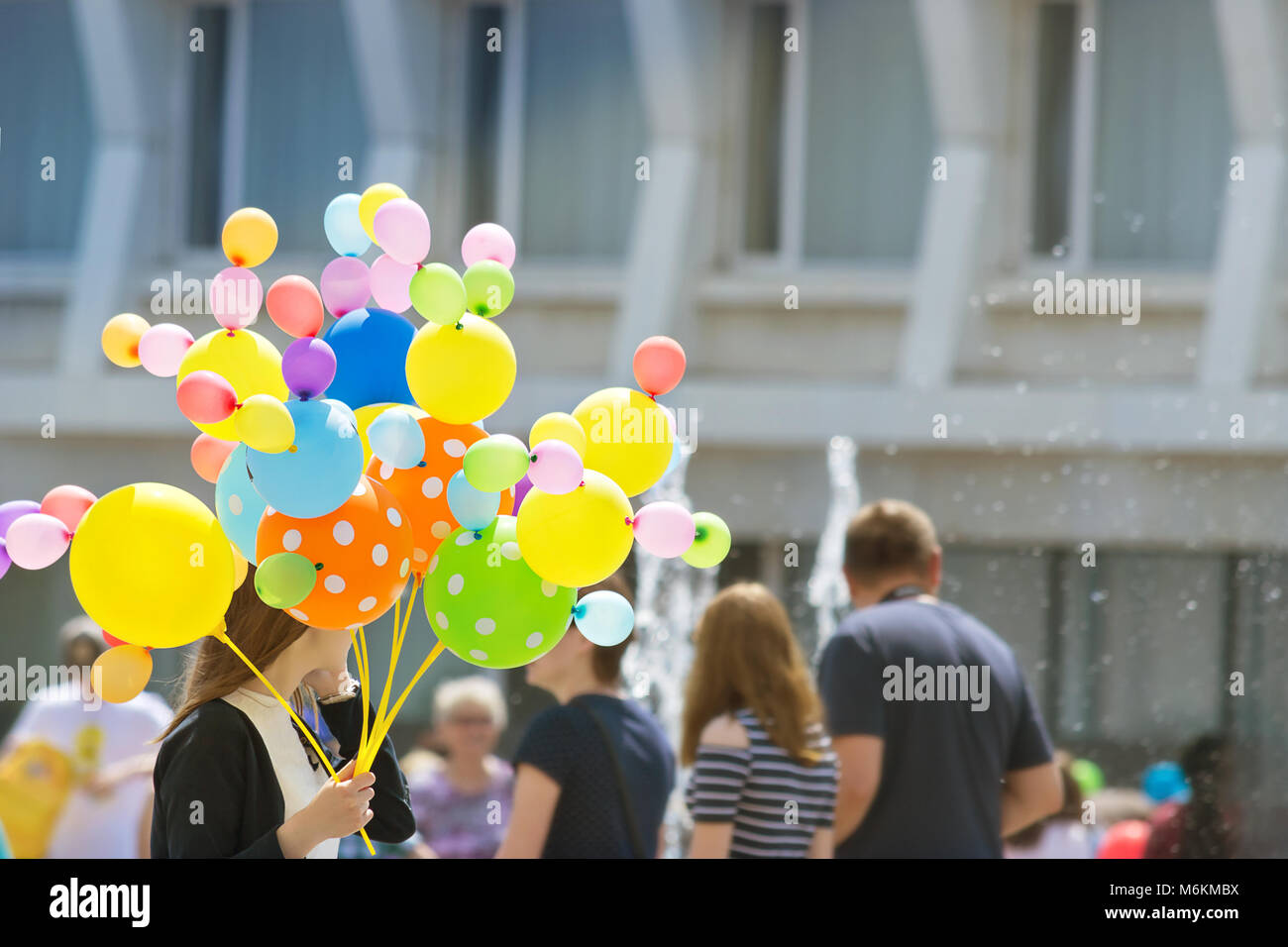Luftballons in die festliche Stadt. Russland, Perm, city Tag 12. Juni 2017 Stockfoto