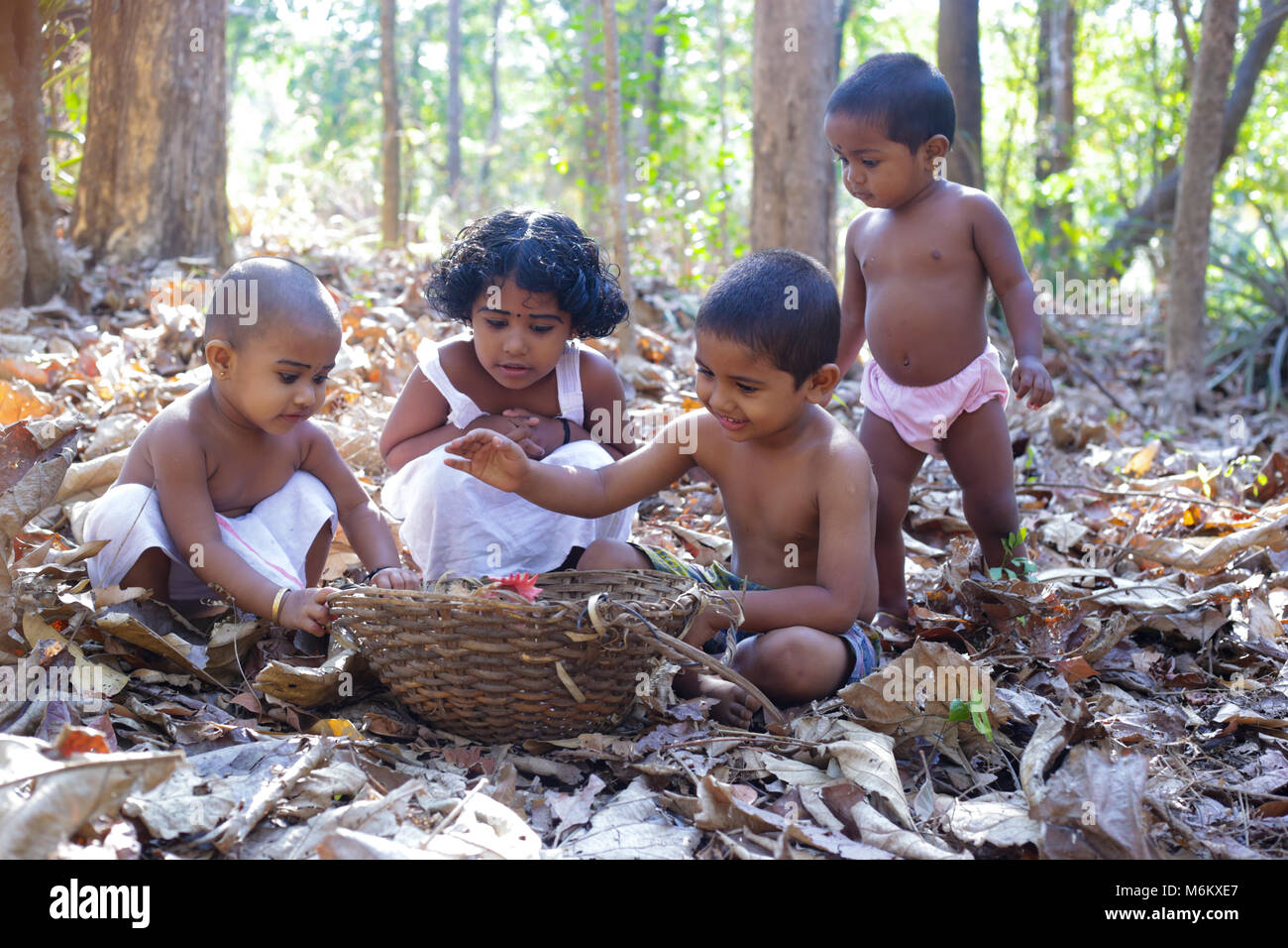 Kerala Dorf Kindheit Stockfoto