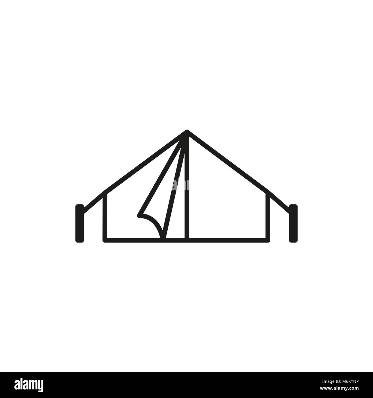 Camp Zelt Abenteuer dünne Linie Symbol Vektor Illustration Graphic Design Stock Vektor