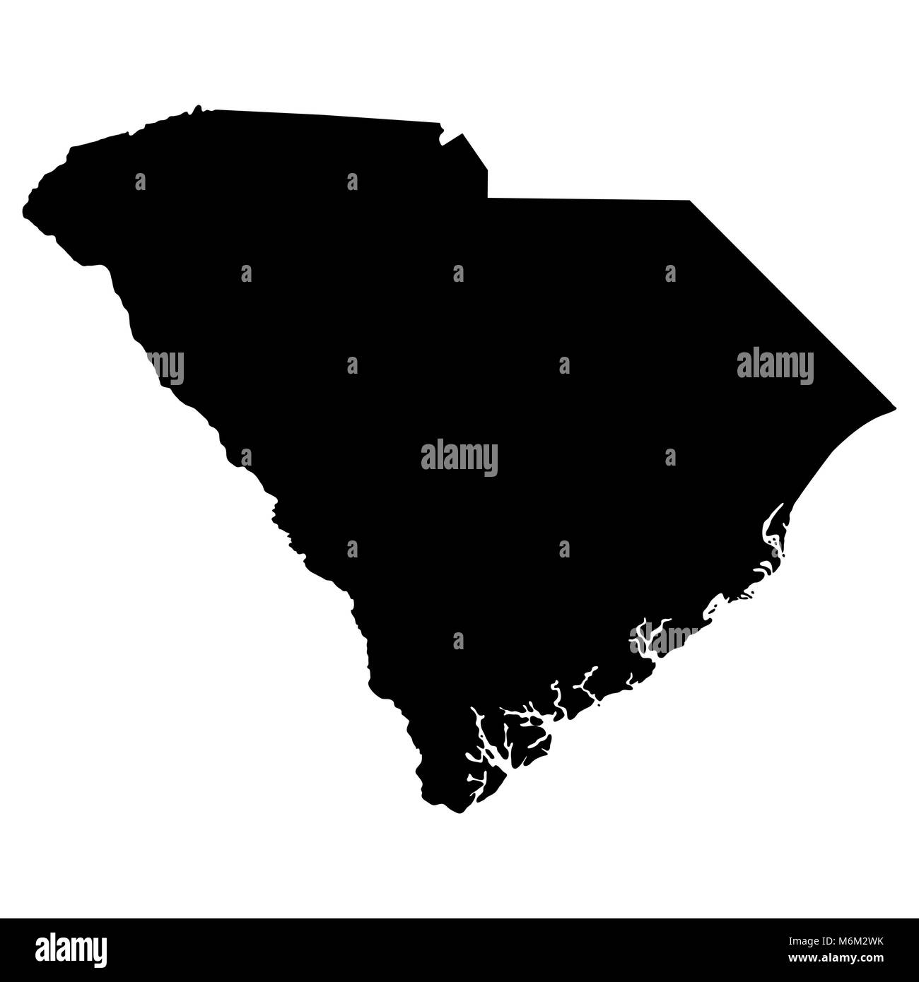 Karte der Bundesstaat South Carolina der Vereinigten Staaten Stock Vektor