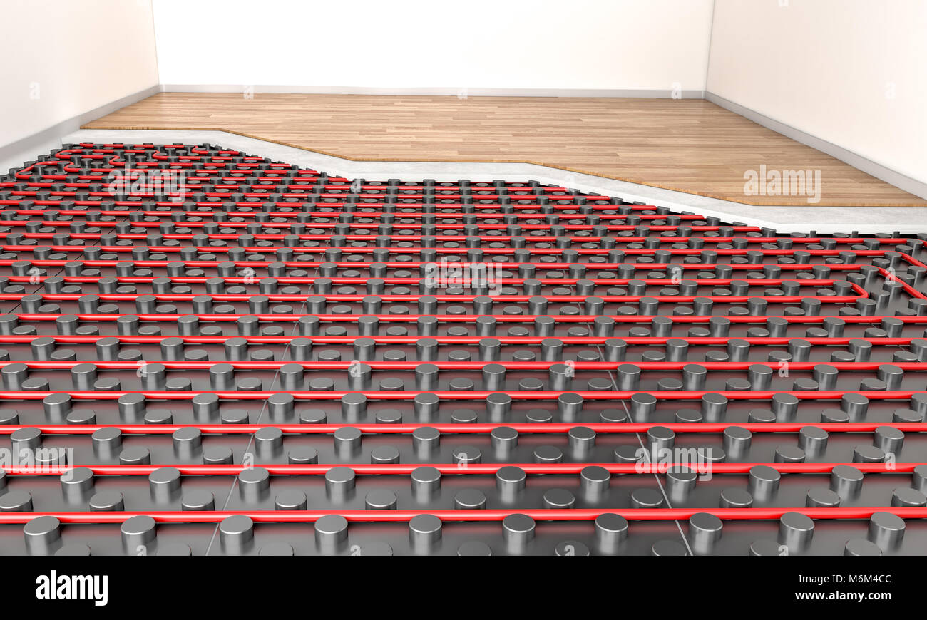 Detail der Heizung Bodenblech und Parkett 3D Rendering image Stockfoto Detail der Heizung Bodenblech und Parkett 3D Rendering image Stockfoto