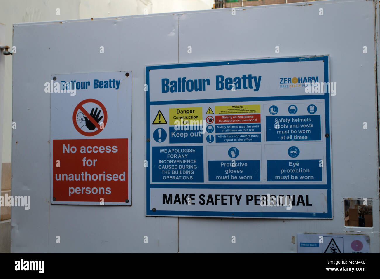 BALFOUR BEATTY: Sicherheit am Arbeitsplatz Stockfoto