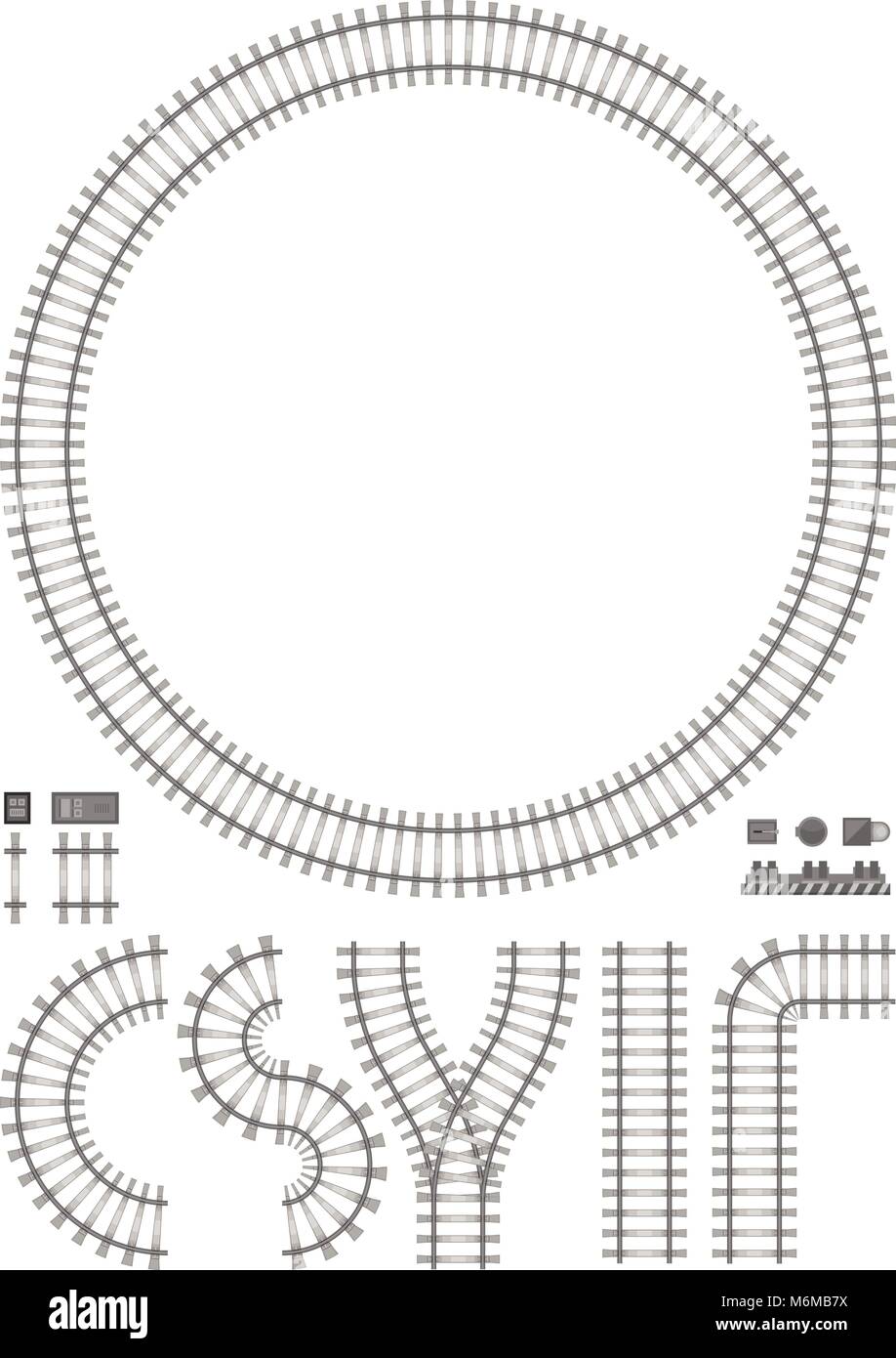 Eisenbahn Bau auf Weiß Stock Vektor