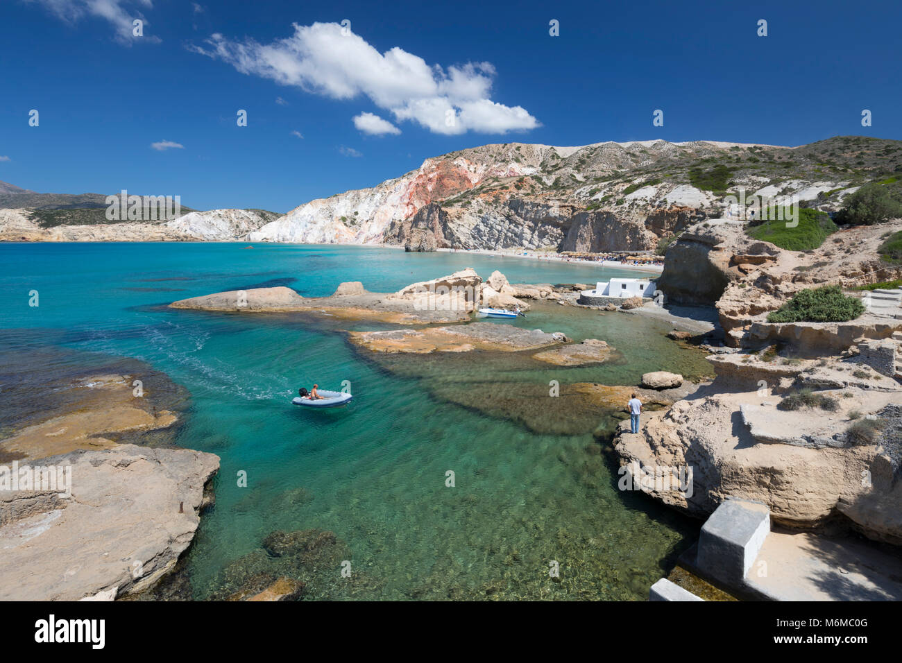 Firiplaka Strand, Milos, Kykladen, Ägäis, Griechische Inseln; Griechenland; Europa Stockfoto