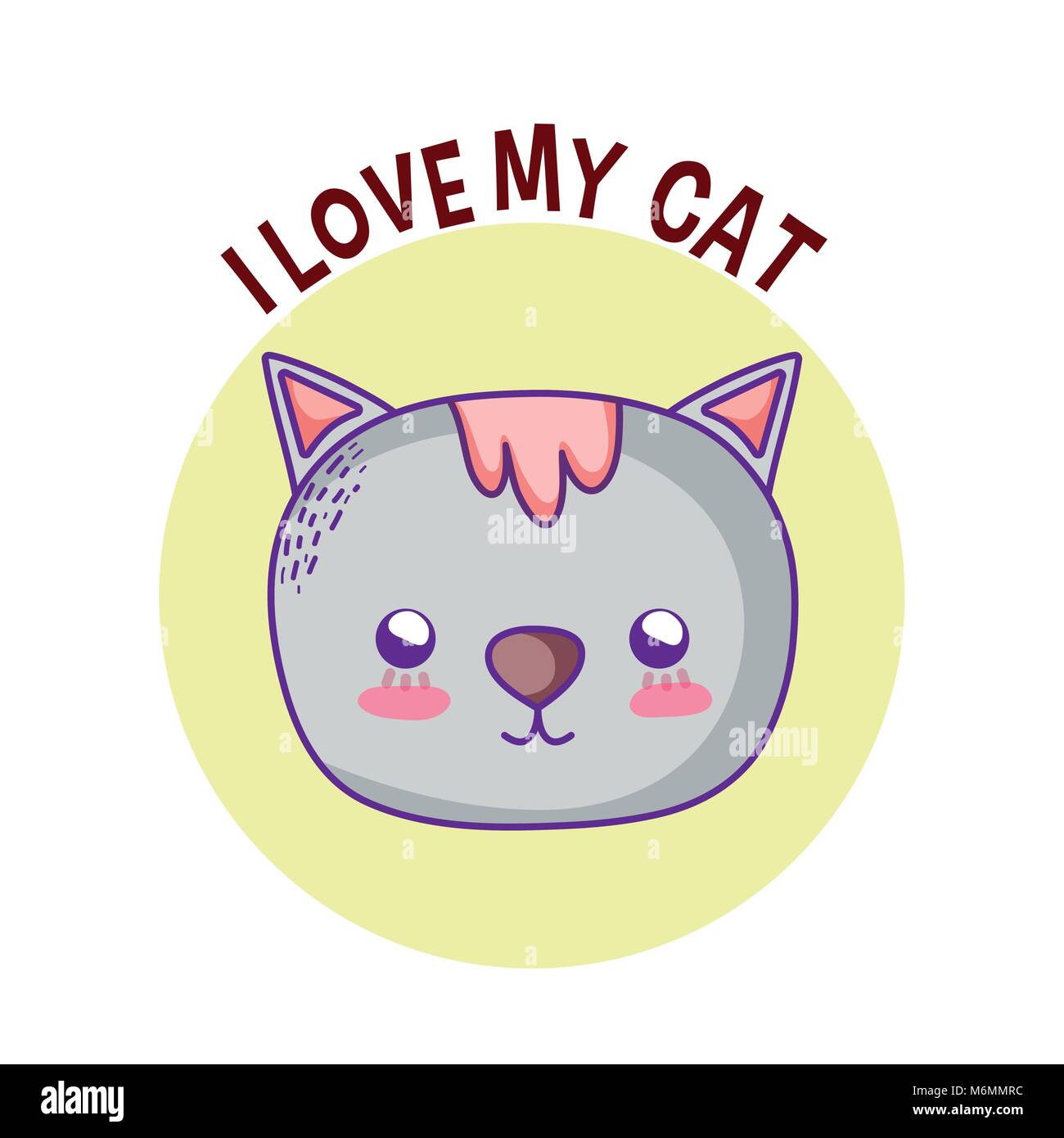 Ich liebe meine Katze Pet-cartoon Vector Illustration graphic design  Stock-Vektorgrafik - Alamy