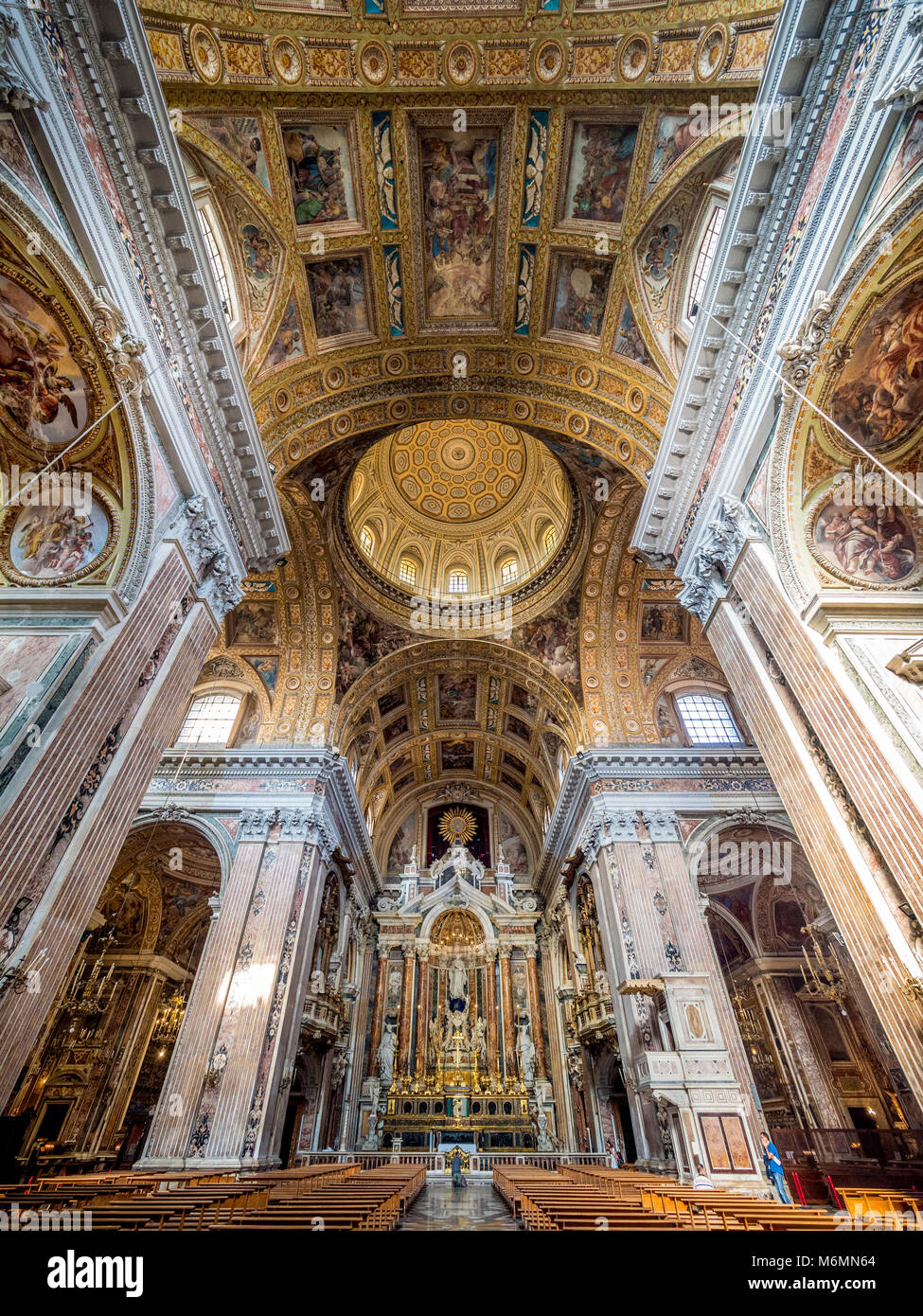 Die Kirche Gesù Nuovo, Neapel, Italien. Stockfoto
