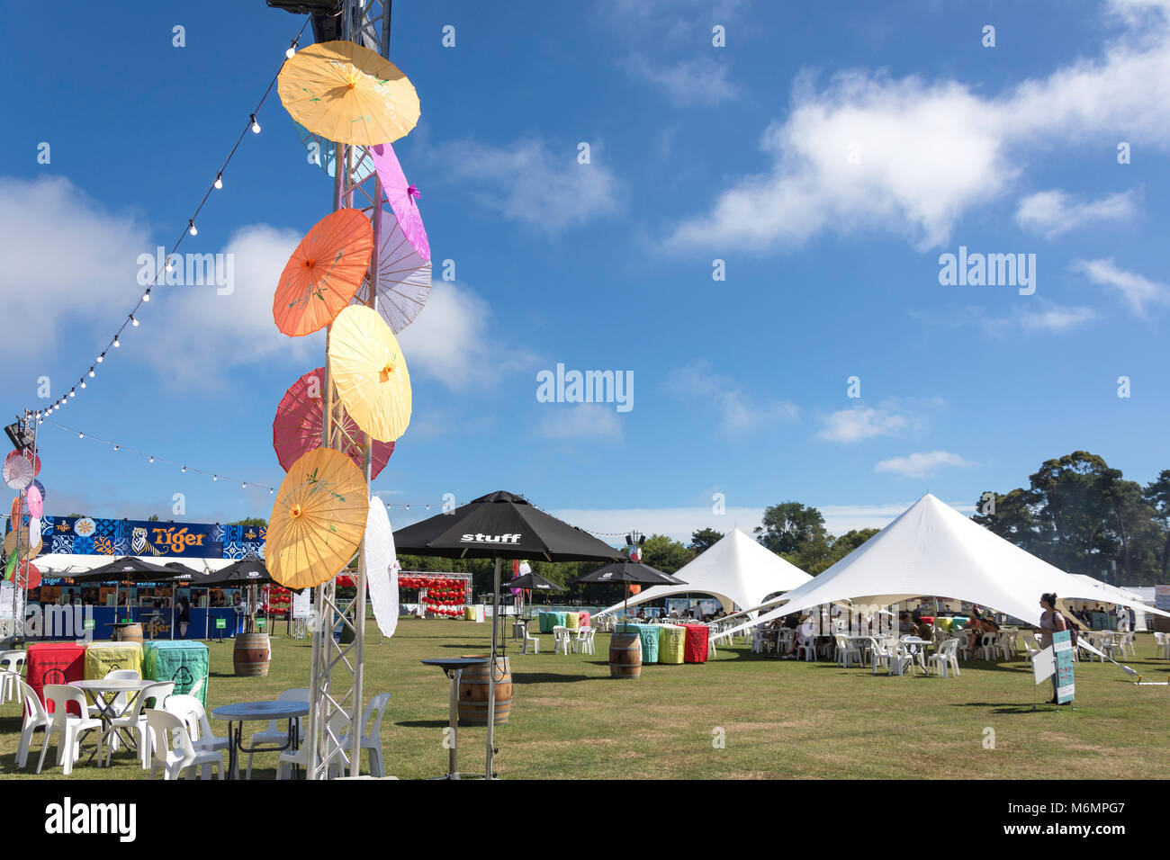 'Event Nudel Nacht Märkte in Nord Hagley Park, Christchurch, Canterbury, Neuseeland Stockfoto
