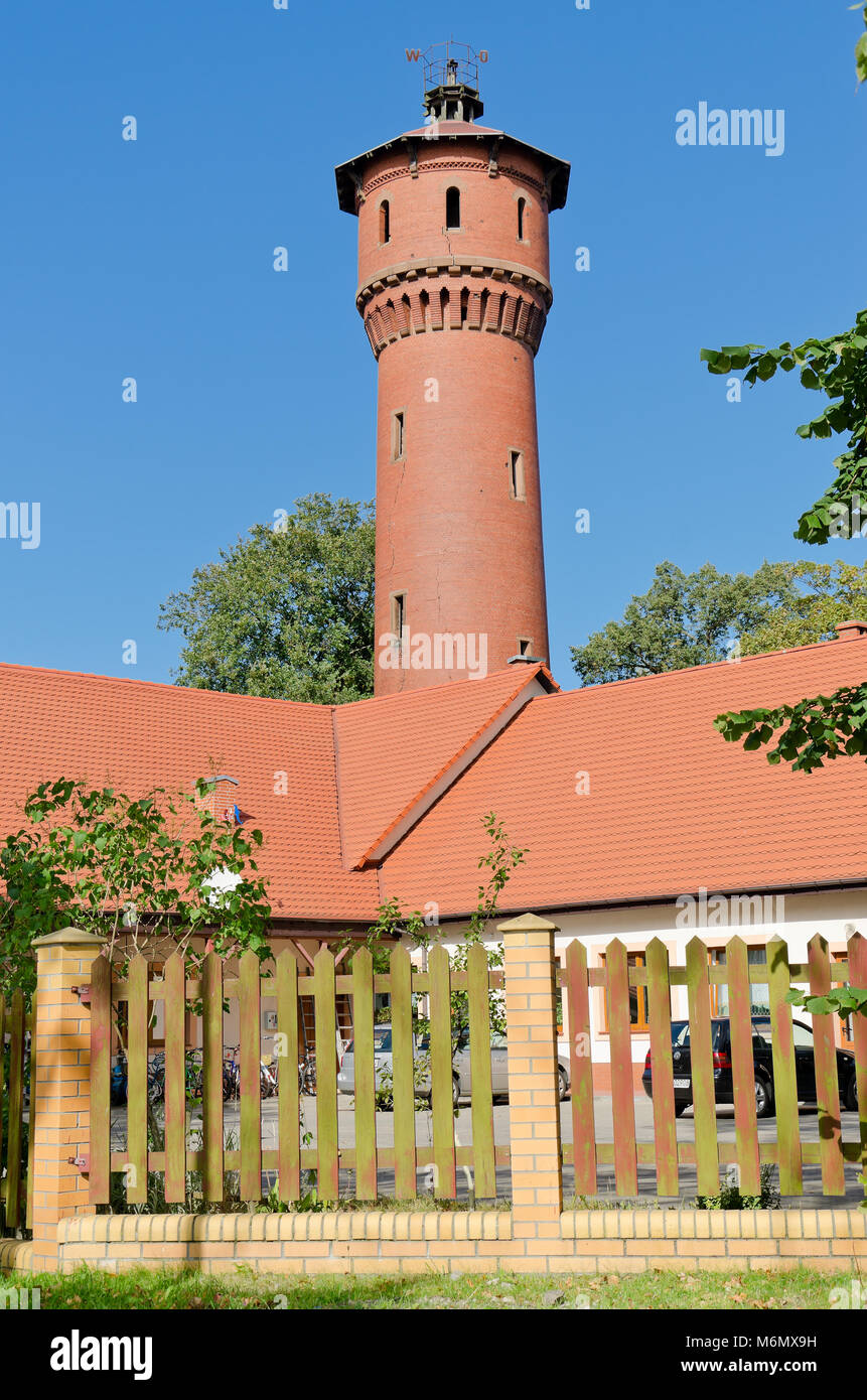 Eisenbahn wasser Turm (erbaut 1898) in Swinemünde, uznam Insel, Westpommern, Polen, Europa. Stockfoto