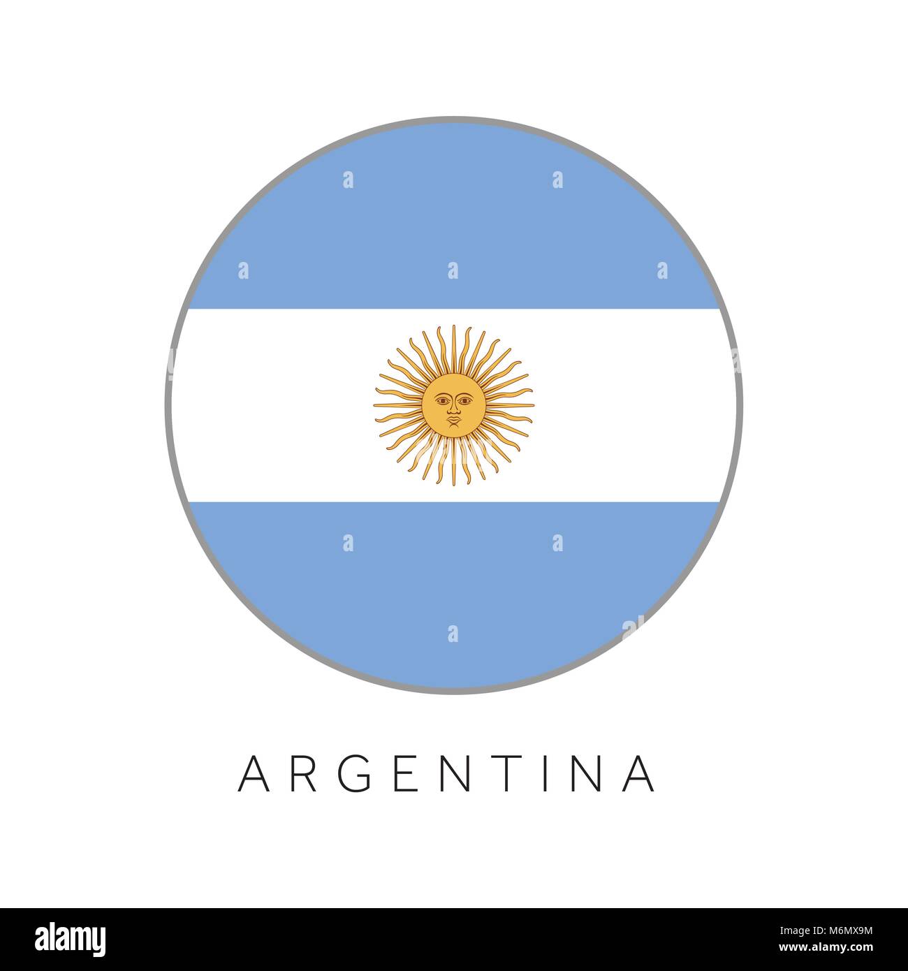 Argentinien Flagge runder Kreis Vektor icon Stock Vektor