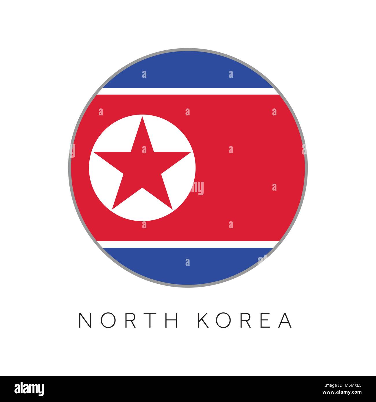 Nordkorea Fahne runder Kreis Vektor icon Stock Vektor
