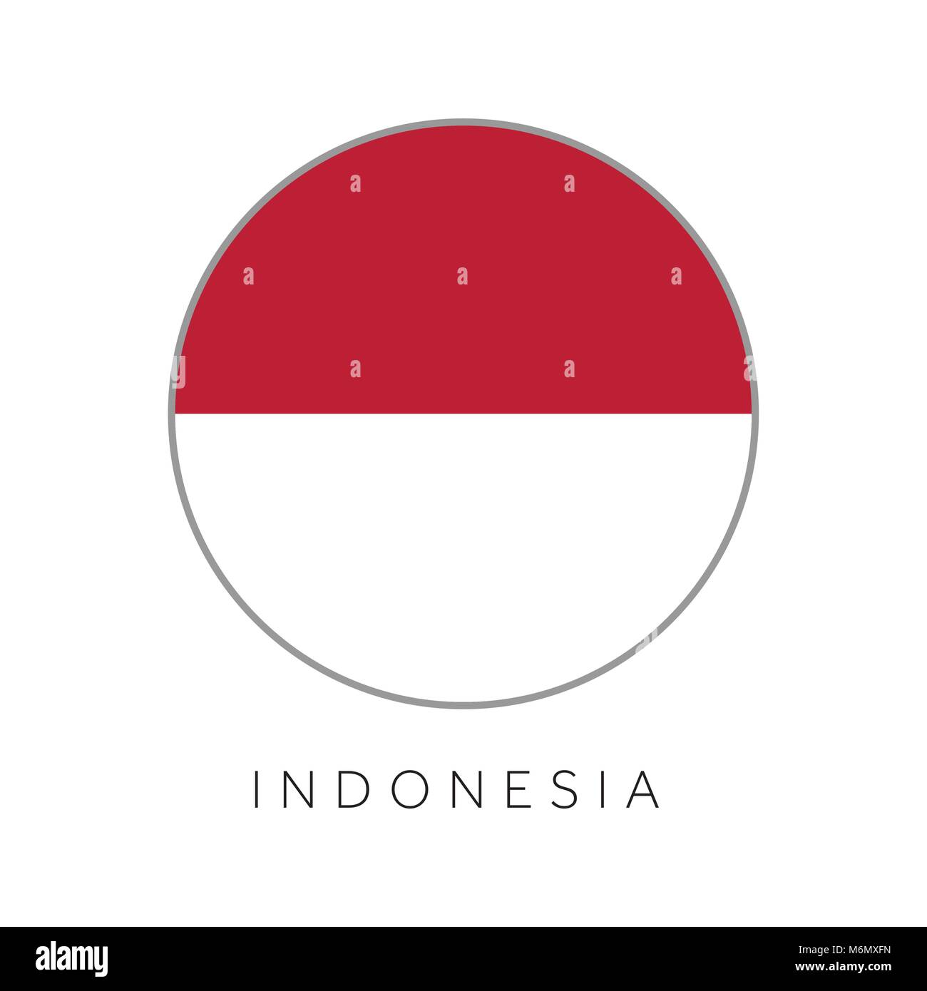 Indonesien Flagge runder Kreis Vektor icon Stock Vektor