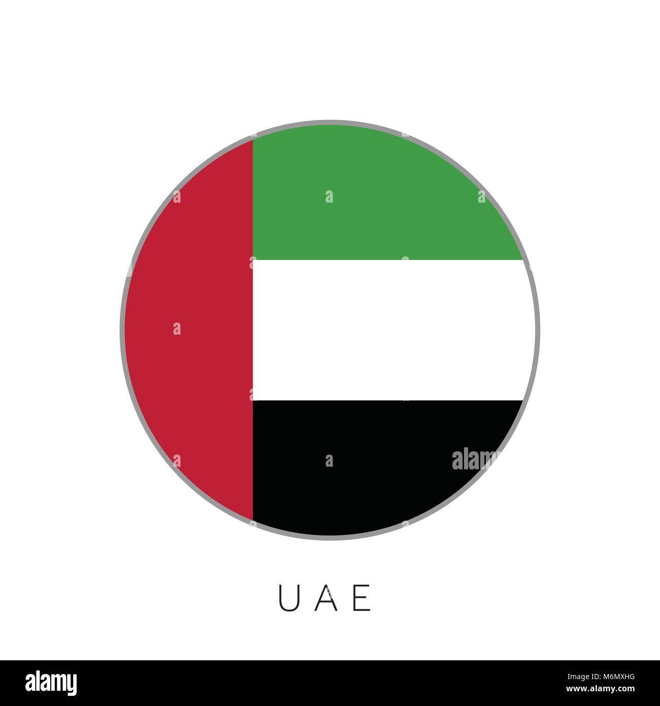 Vereinigte Arabische Emirate Fahne runder Kreis Vektor icon Stock Vektor