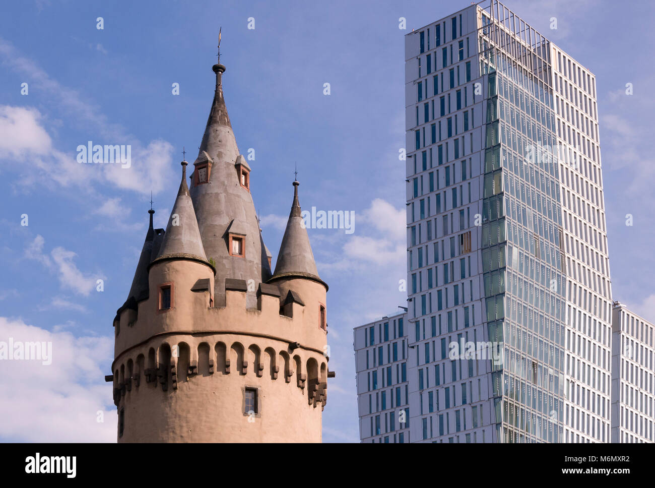 Nextower und Eschenheimer Turm, Frankfurt, Hessen, Deutschland, Europa Stockfoto