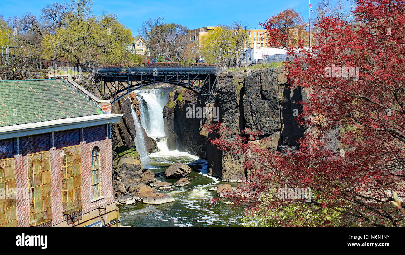 Wasserfälle in Paterson, New Jersey Stockfoto