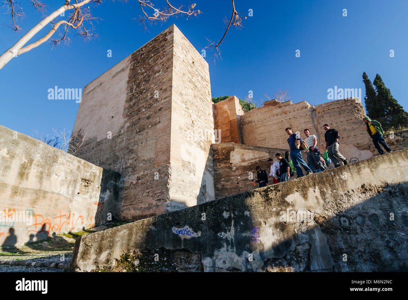 Granada, Andalusien, Spanien. XI Jahrhundert Monaita Tür (Puerta Monaita) Lona Lane (Carril de la Lona) im Unesco Viertel Albaicin Altstadt o Stockfoto