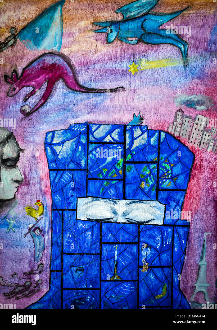 Ned Kelly Chagall Stil Stockfoto
