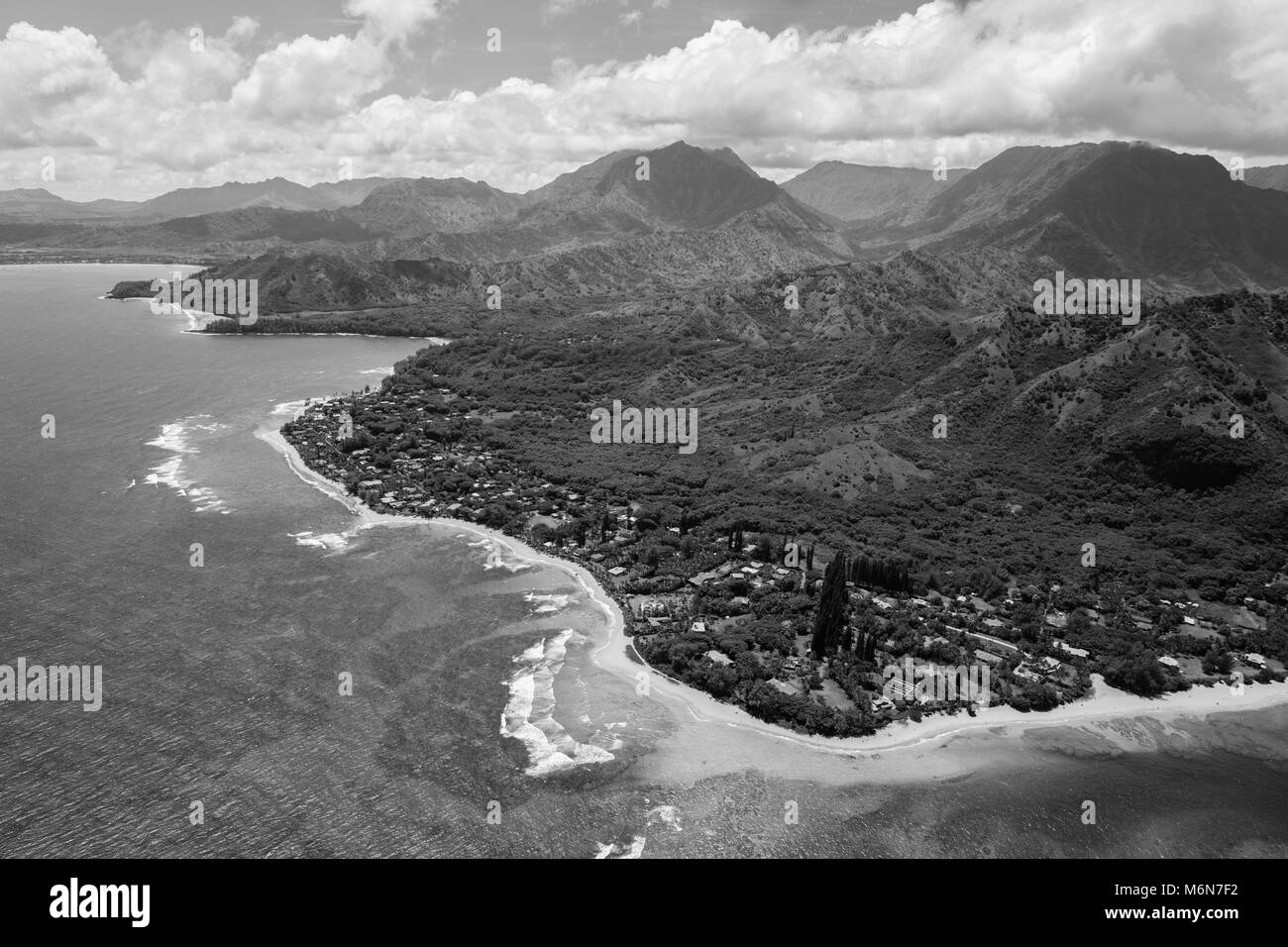 Na Pali Küste mit dem Hubschrauber - Kauai, Hawaii Stockfoto