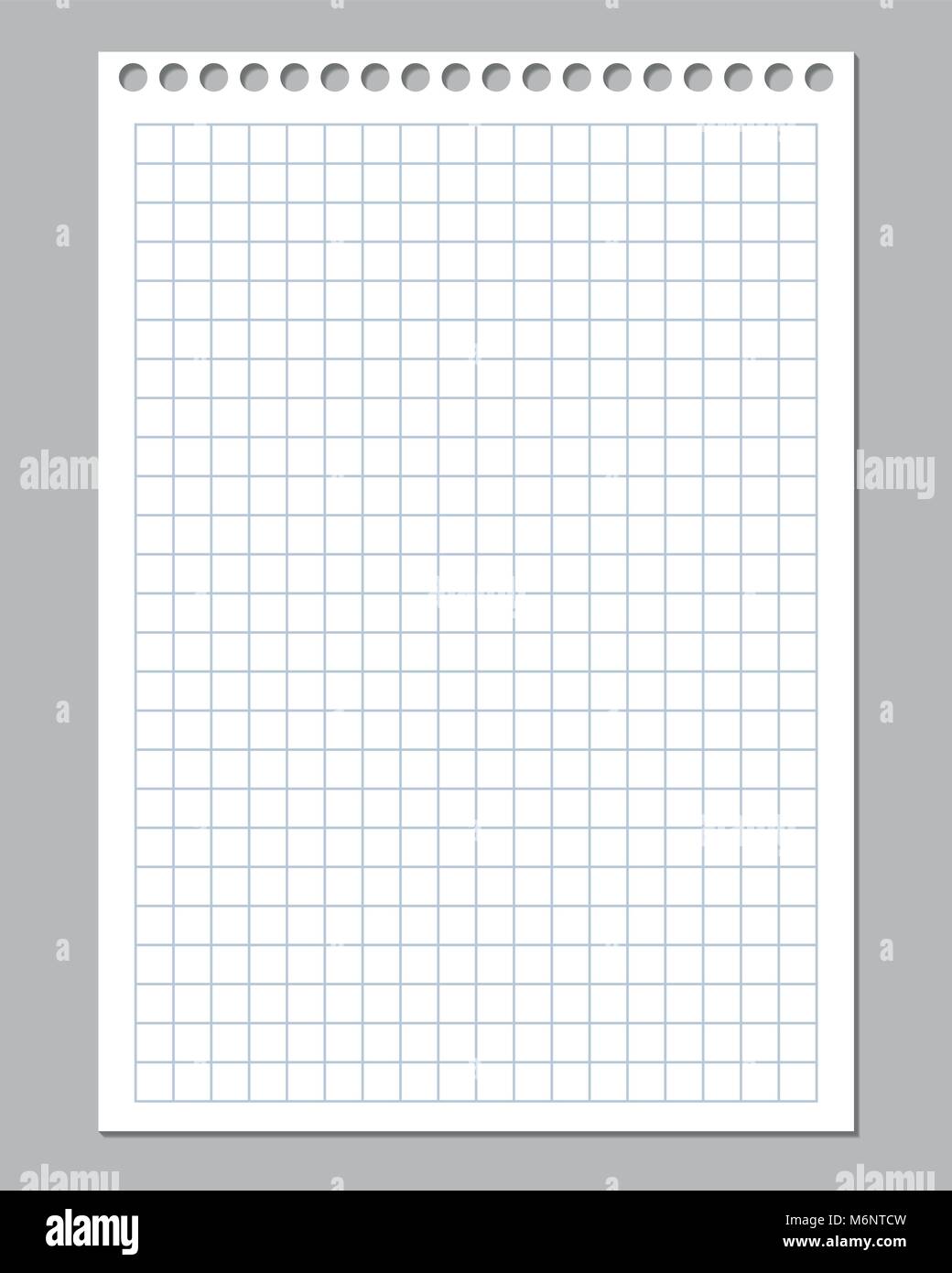 Realistische vector Abbildung: Leeres kariertes Papier Blatt  Stock-Vektorgrafik - Alamy