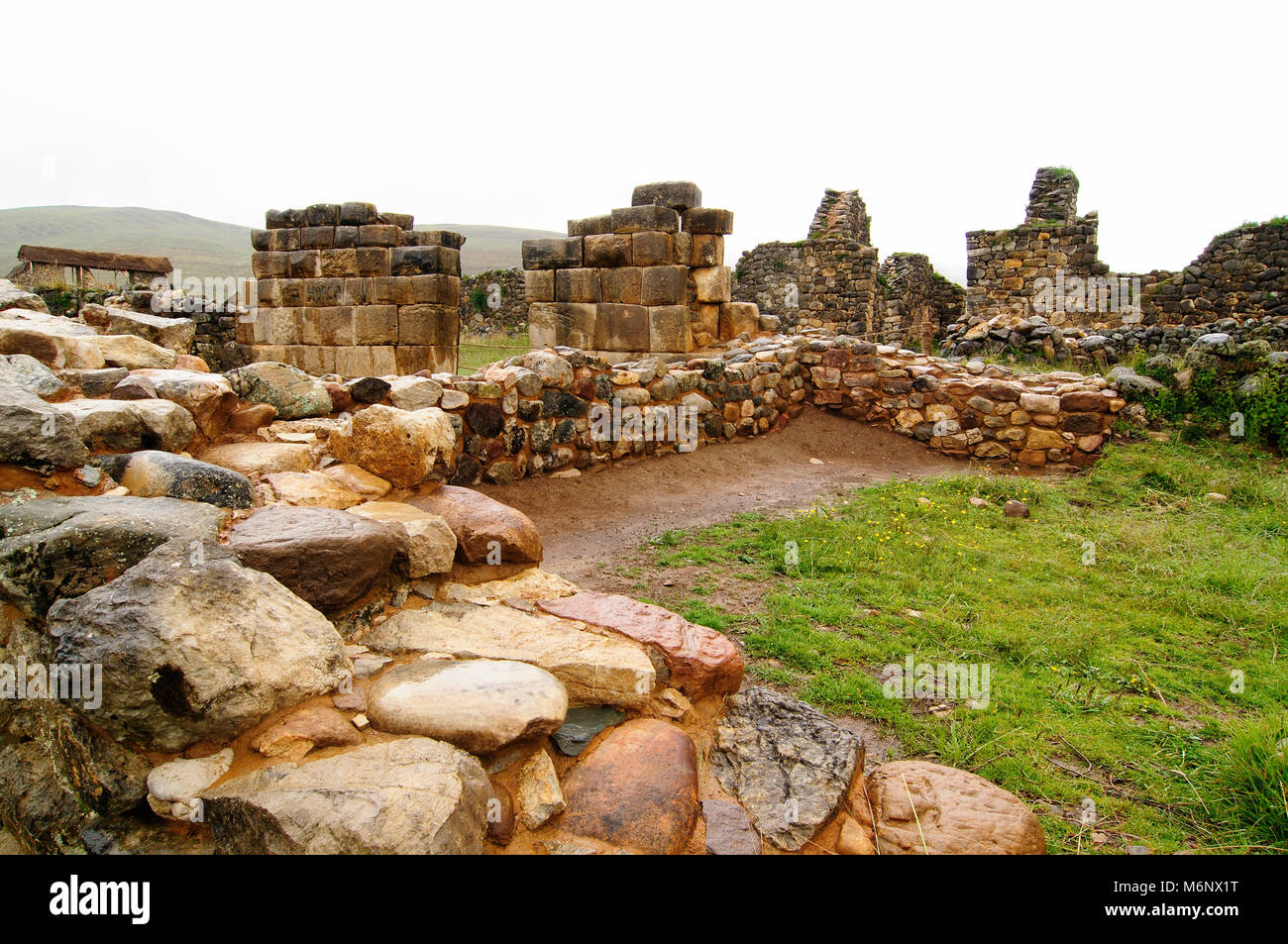 Peru - La Union ist Ruinen der Inka Huánuco Viejo Stadt in Südamerika Stockfoto